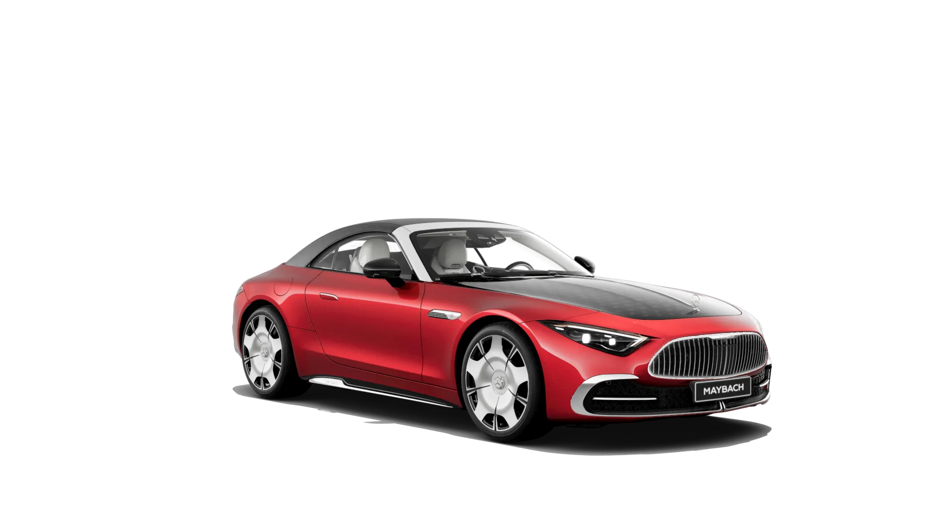 Mercedes-Maybach SL Monogram Series (Z232), Vzor Mercedes-Maybach na přední kapotě, Metalická červená garnet MANUFAKTUR, front