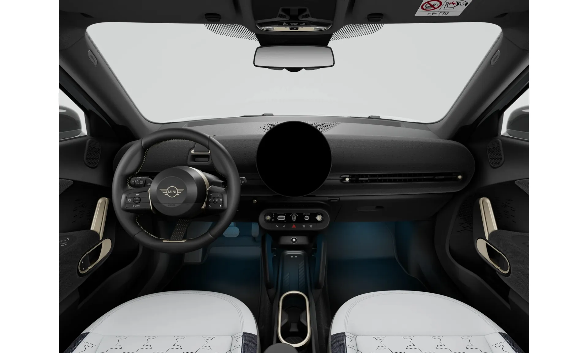 Aceman E (J05), Paket Classic, Metalický lak Legend Grey, interiér Kombinace veganská kůže Vescin/látka Grey/Blue, dashboard