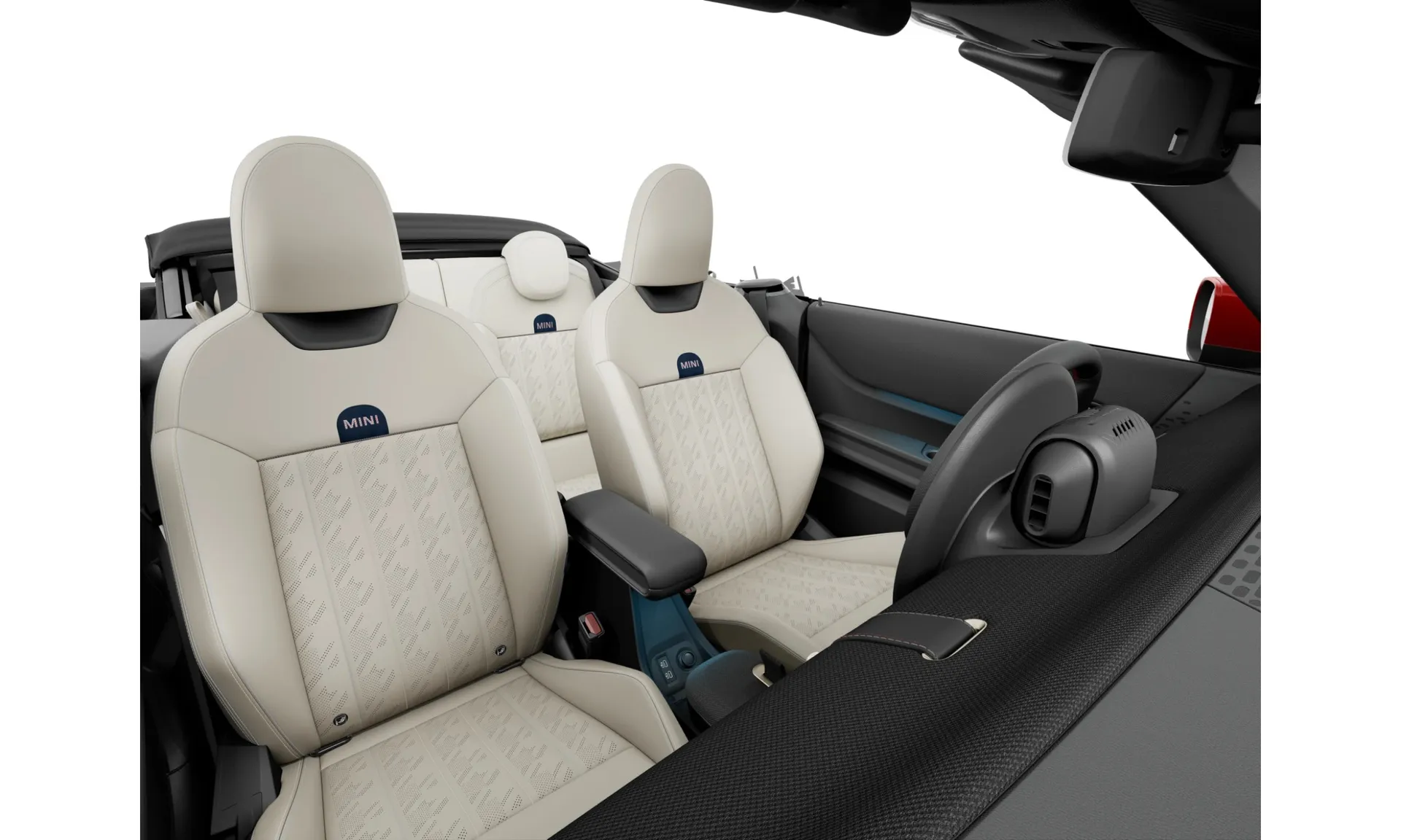 Cooper Cabrio (F67), John Cooper Works, interiér Vescin Beige (black), seats