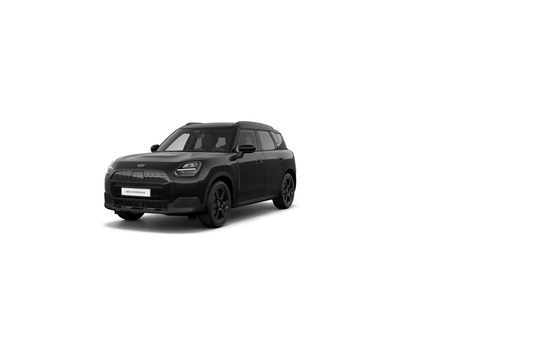 Mini Countryman E (U25) Blackyard v barvě Metalický lak Midnight Black II – pohled zepředu