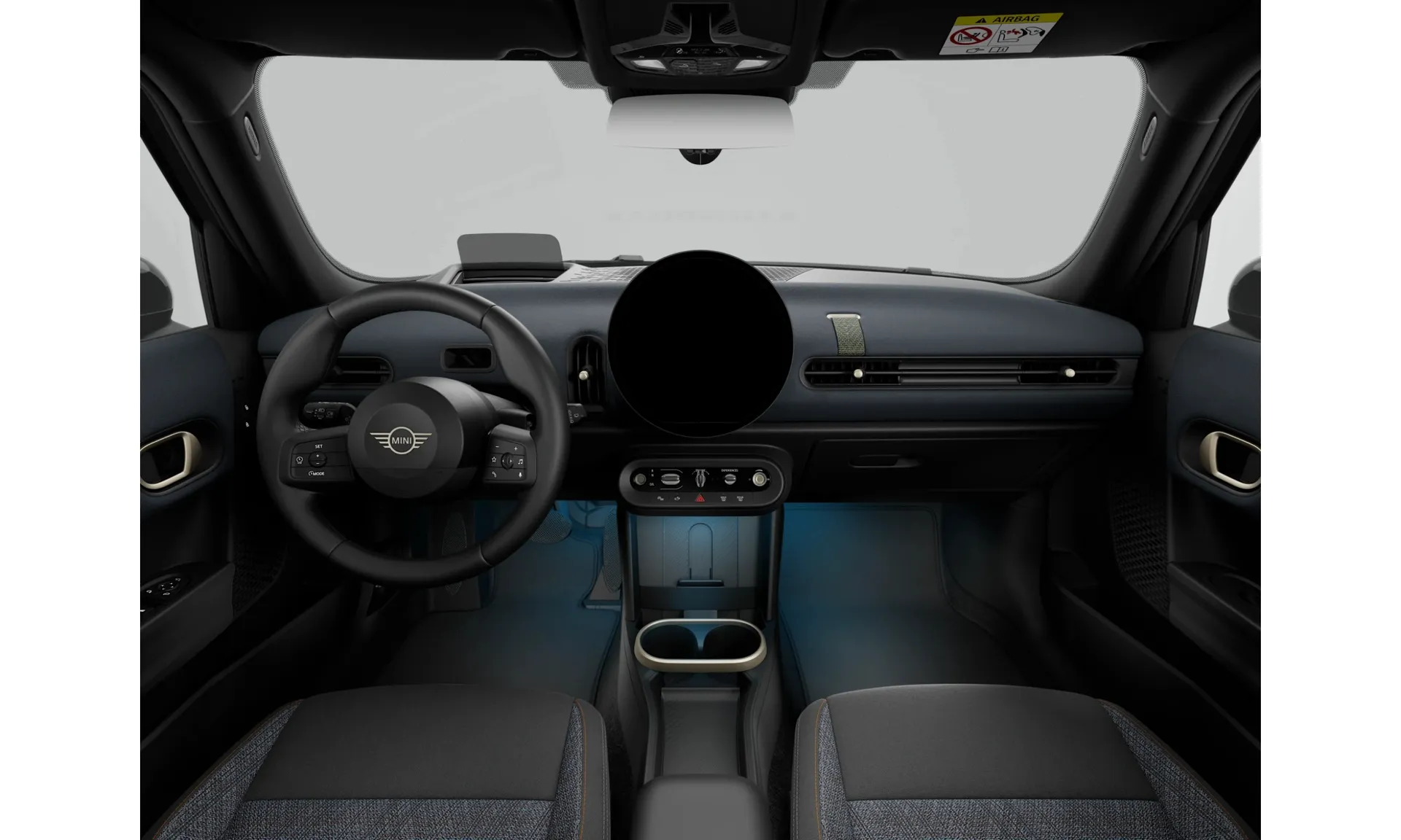 Cooper 5dveřové (F65), Blackyard, interiér Látka Double Black/multitone, dashboard