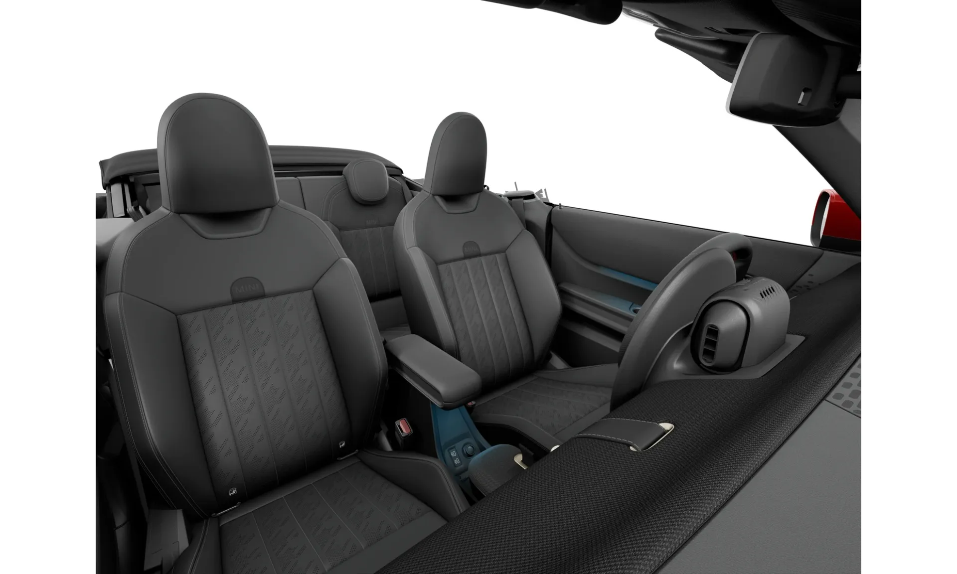 Cooper Cabrio (F67), John Cooper Works, interiér Umělá kůže Vescin Black, seats