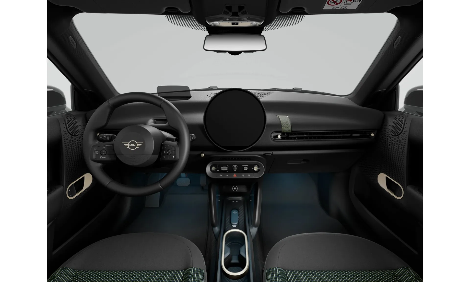 Cooper E (J01), Blackyard, interiér Látka Double Black/multitone, dashboard