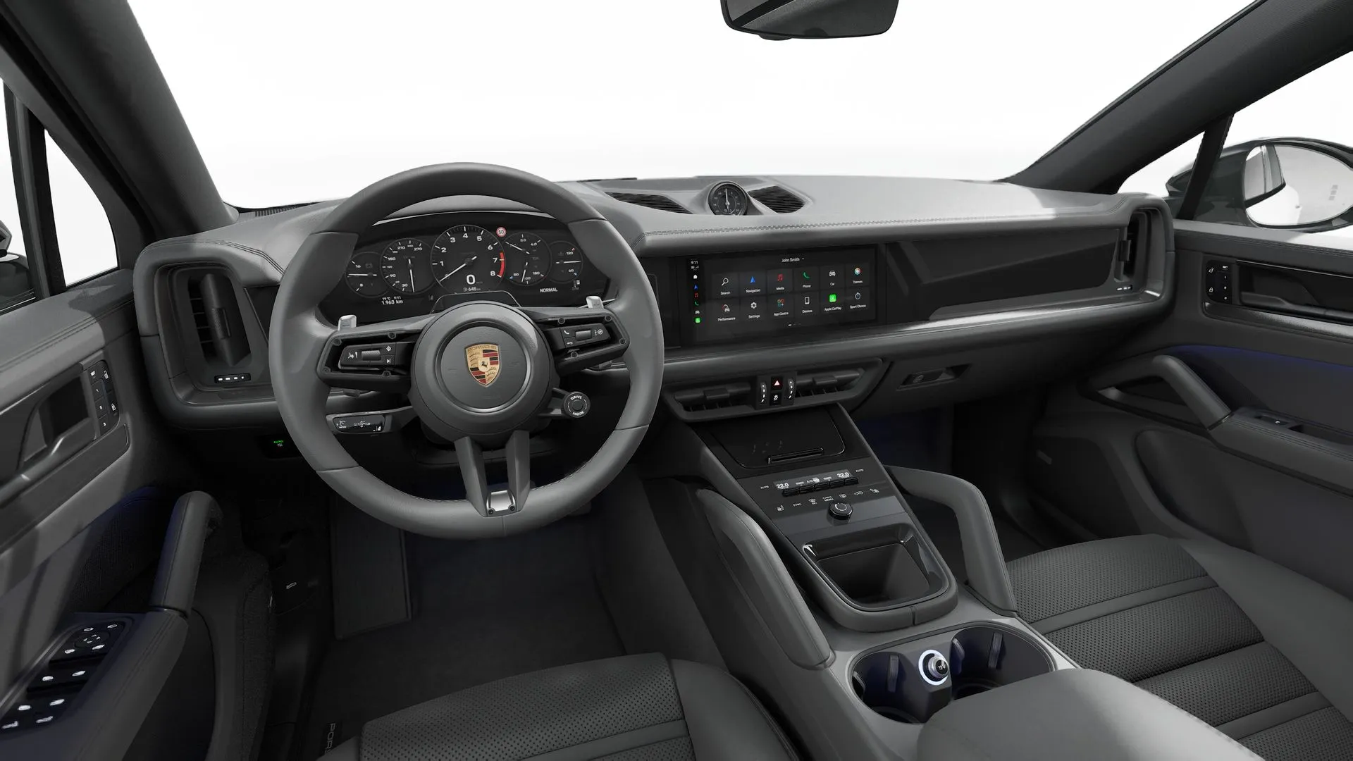 Cayenne Coupé, Cayenne Coupé Black Edition, interiér Kožený interiér Black, Hladká kůže, dashboard