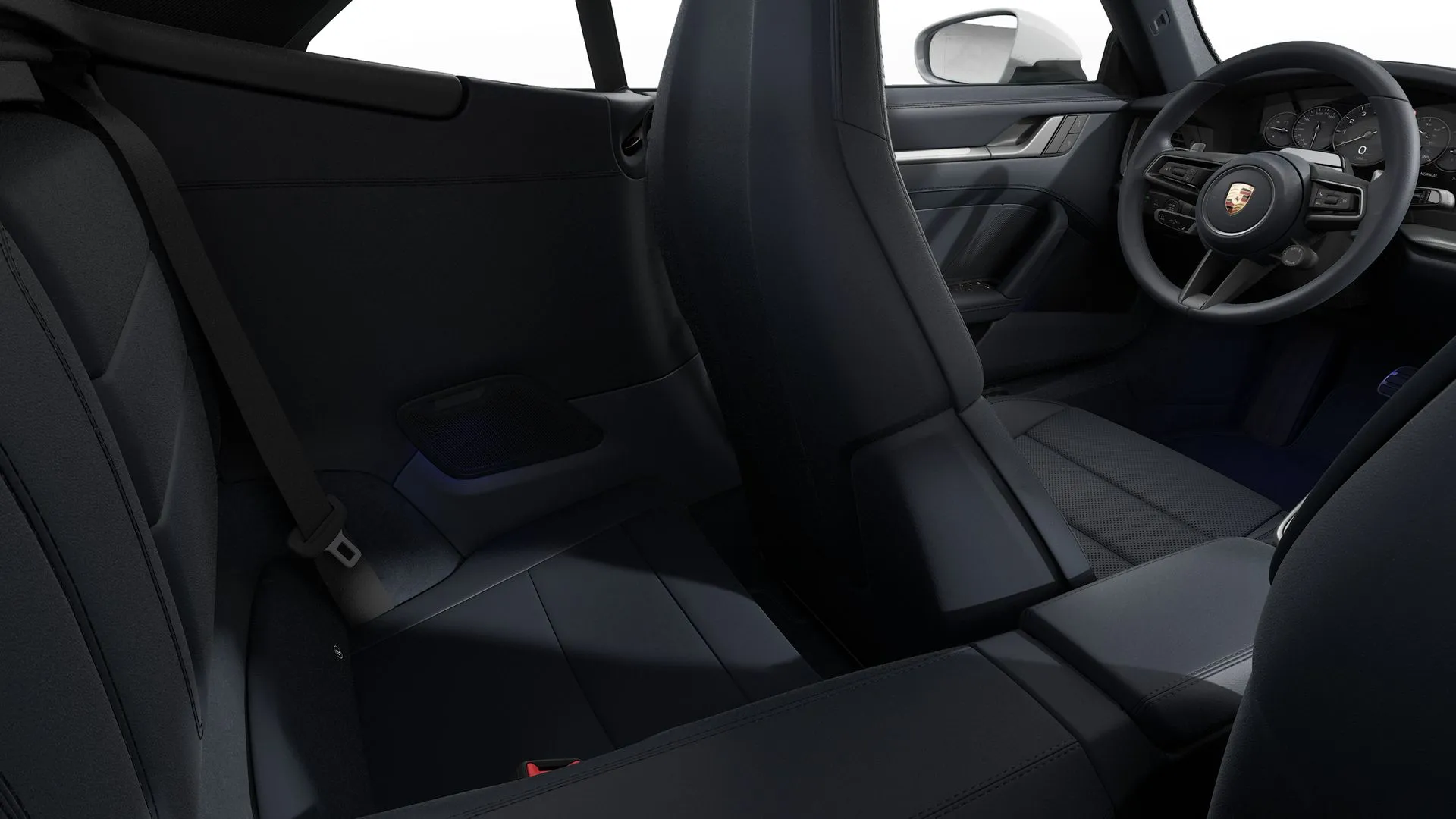 911 Cabriolet, 911 Carrera Cabriolet, interiér Kožený interiér Darknight modrá, back_seats