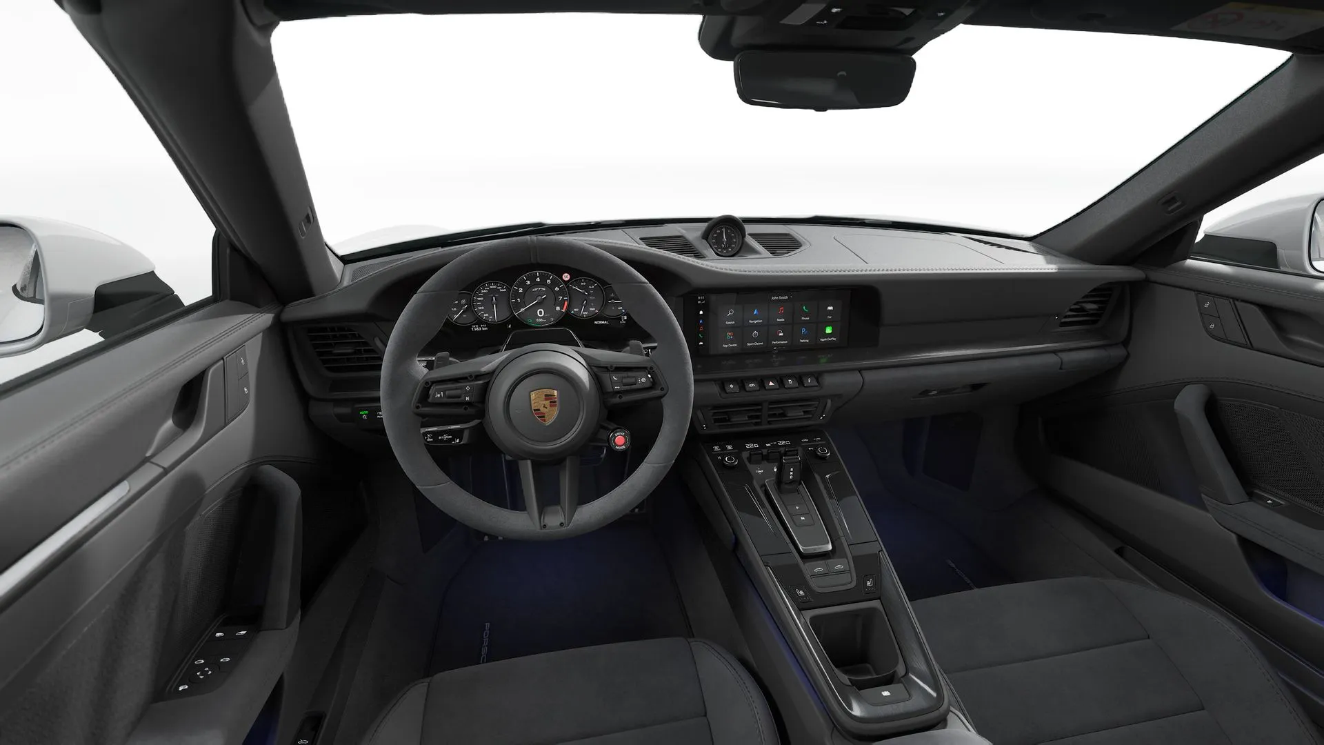 911 Targa, 911 Targa 4 GTS, interiér Interiér Race-Tex s rozsáhlými prvky z kůže, dashboard