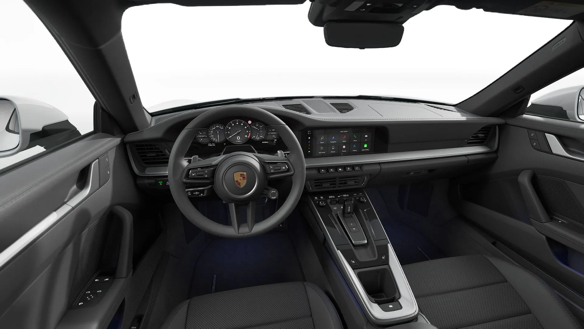 911, 911 Carrera 4S, interiér Kožený paket černá, dashboard