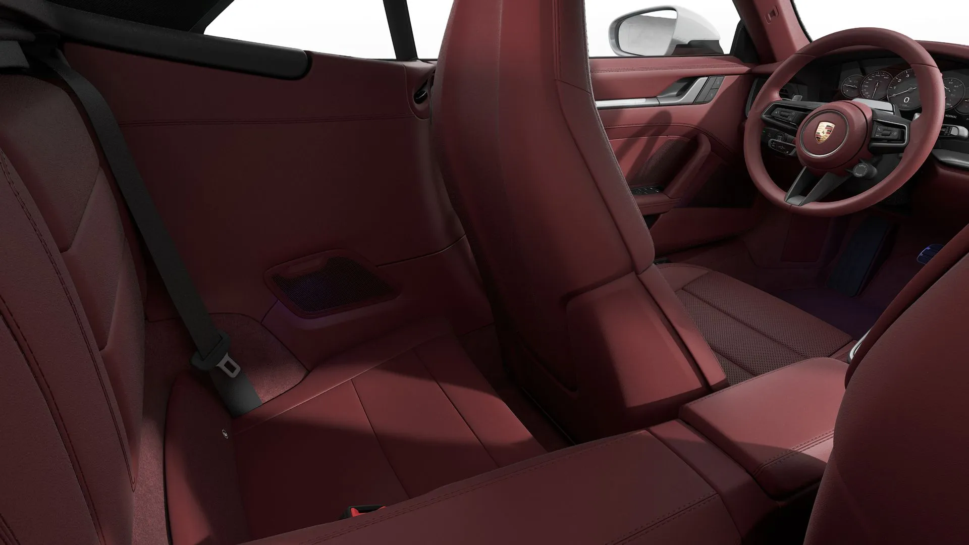 911 Cabriolet, 911 Carrera Cabriolet, interiér Kožený interiér Bordeaux červená, back_seats