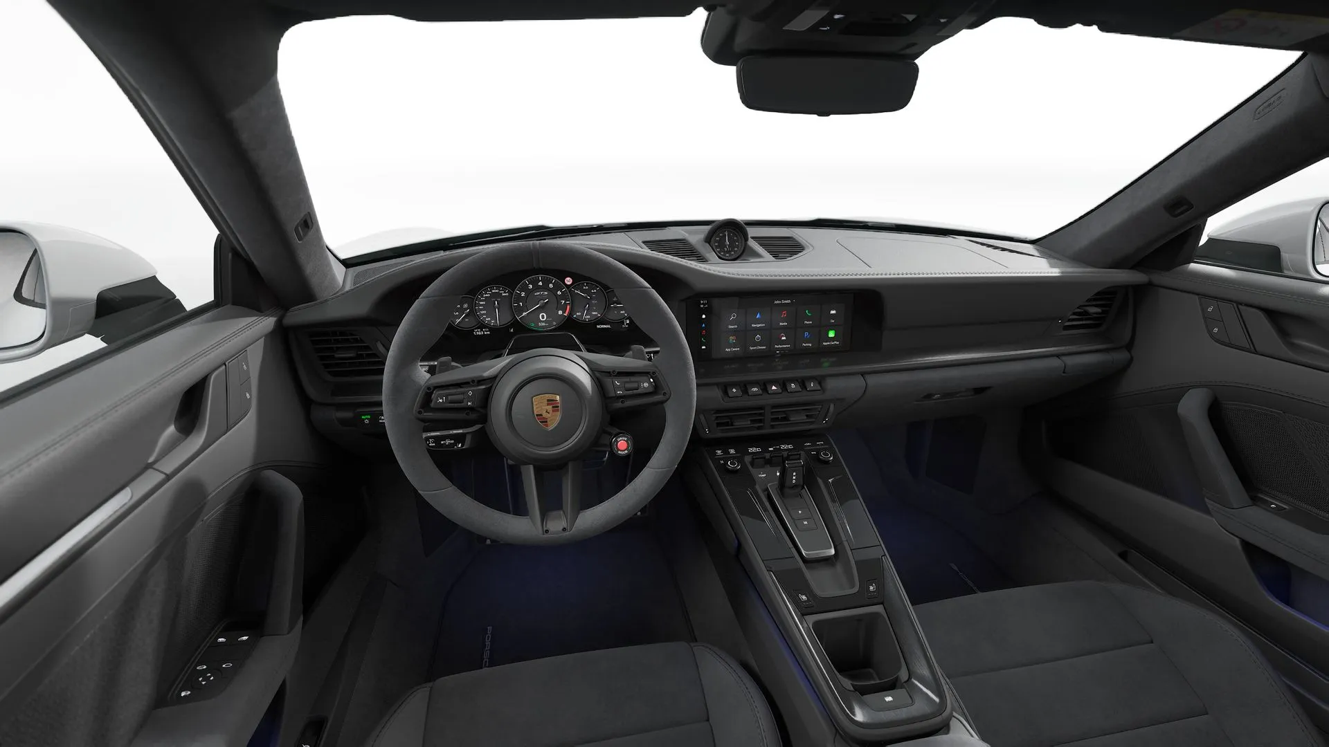 911, 911 Carrera 4 GTS, interiér Interiér Race-Tex s rozsáhlými prvky z kůže, dashboard