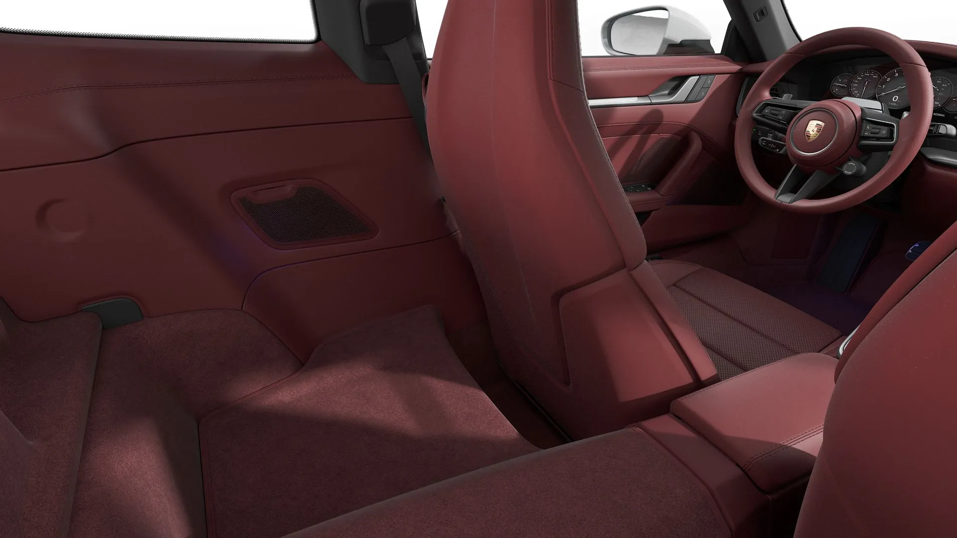 911, 911 Carrera, interiér Kožený interiér Bordeaux červená, back_seats