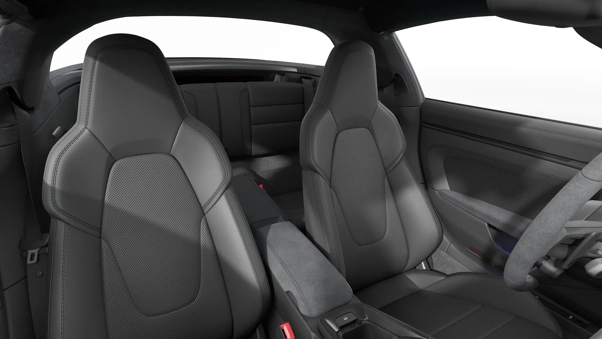 911 Targa, 911 Targa 4 GTS, interiér Paket interiéru Race-Tex s rozsáhlými prvky z kůže, střední části sedadel z kůže, front_seats