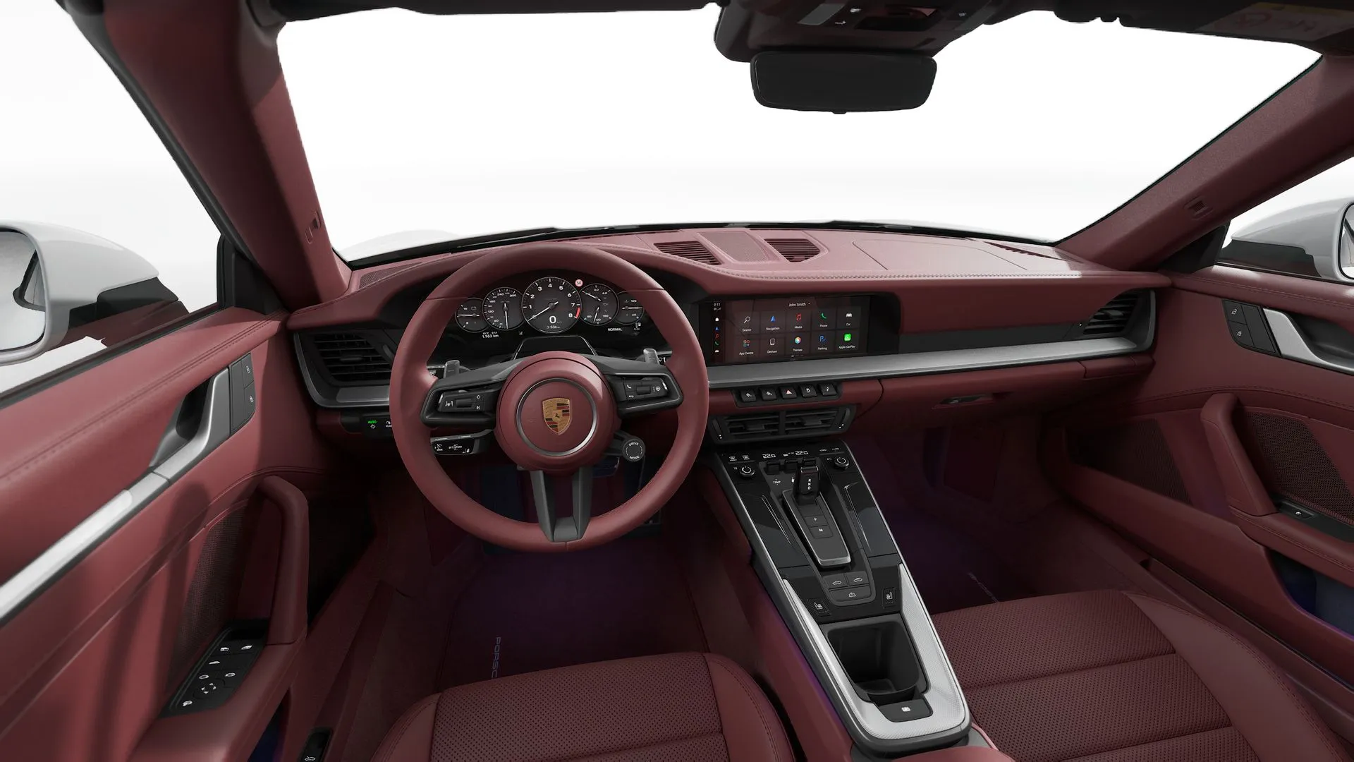 911 Cabriolet, 911 Carrera Cabriolet, interiér Kožený interiér Bordeaux červená, dashboard