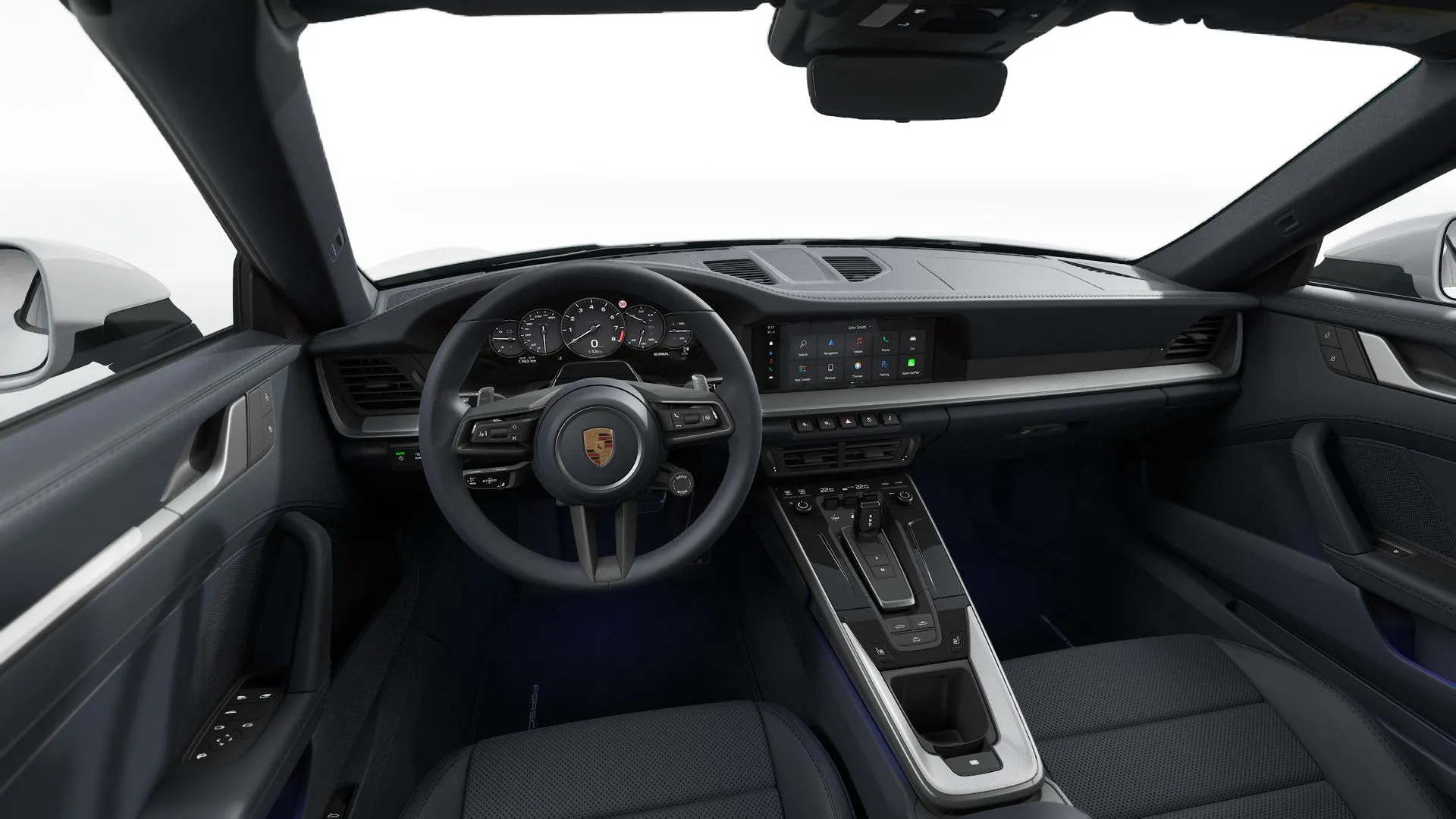 911 Cabriolet, 911 Carrera Cabriolet, interiér Kožený interiér Darknight modrá, dashboard