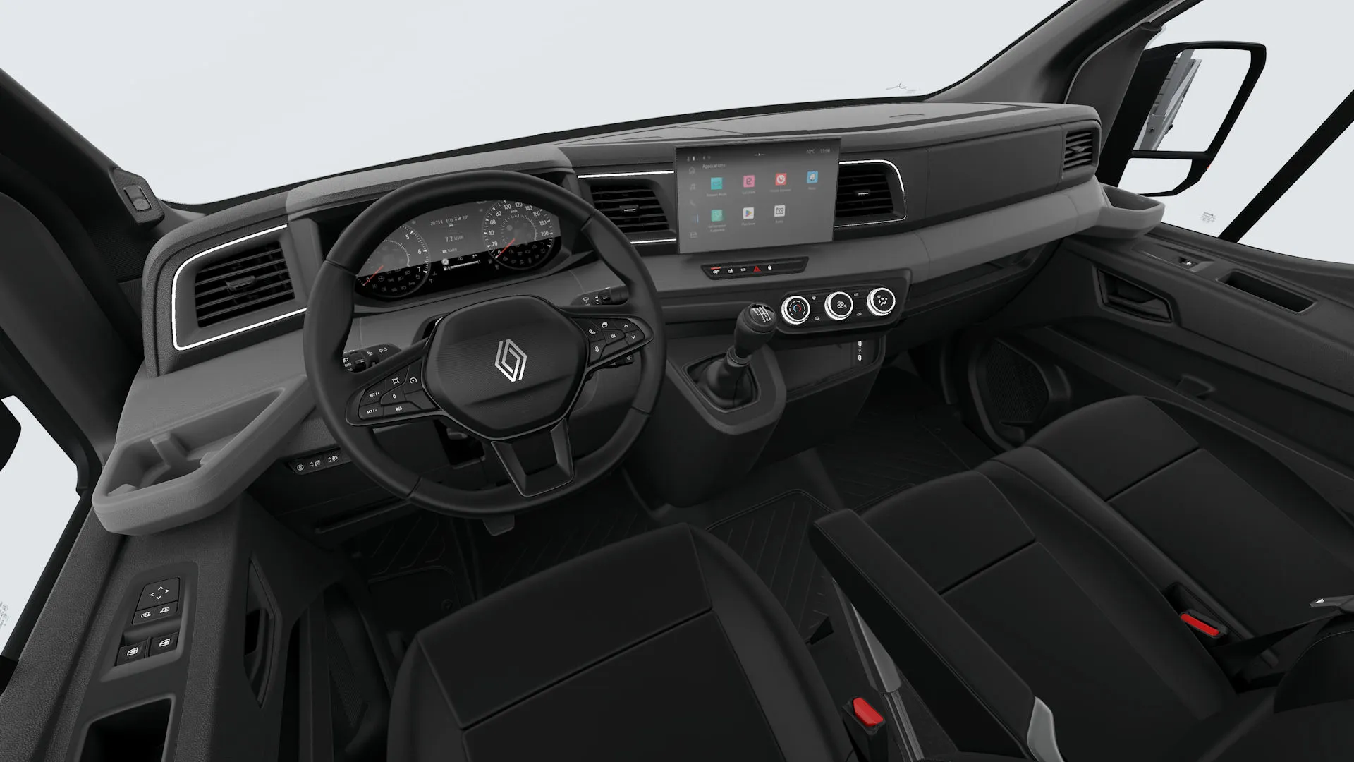 Master valník L2H1, Valník, interiér zesílené čalounění SIMILI se syntetickou kůži TEP, dashboard