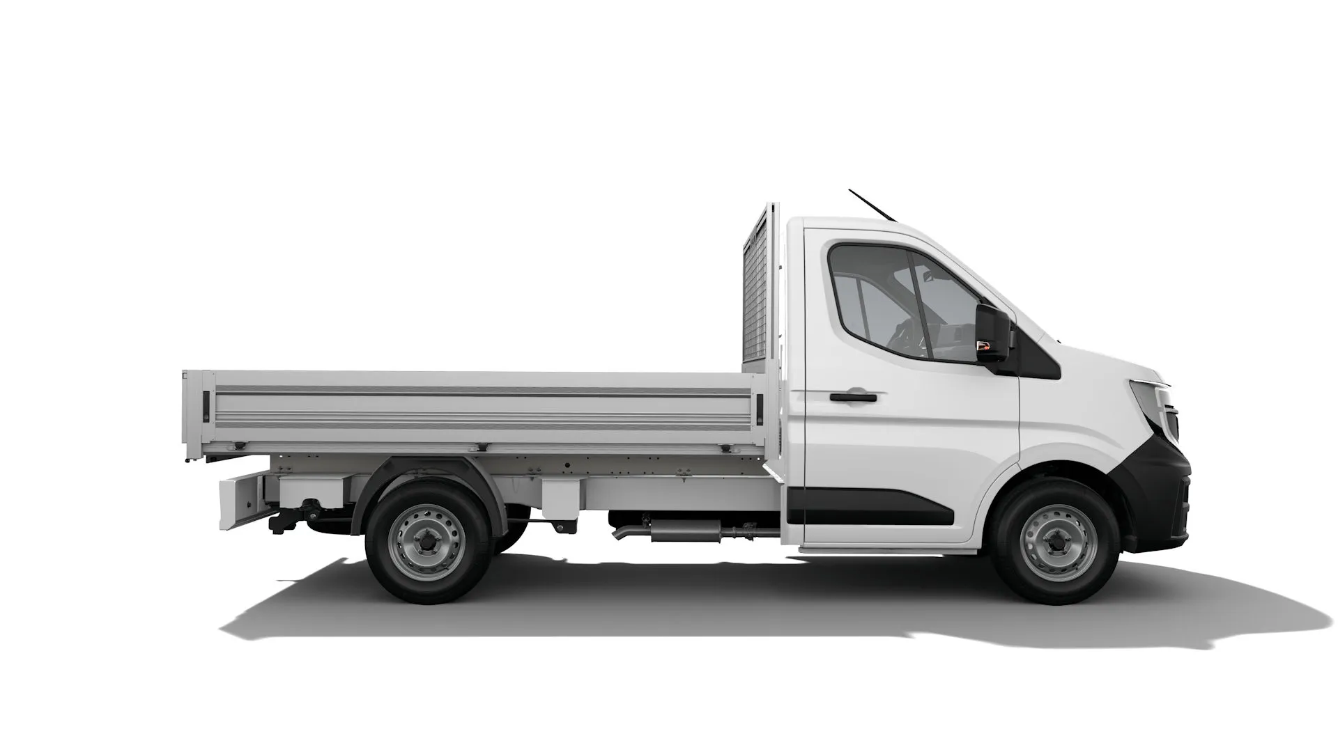 Renault Master valník (IV) Valník v barvě bílá Mineral – pohled z boku