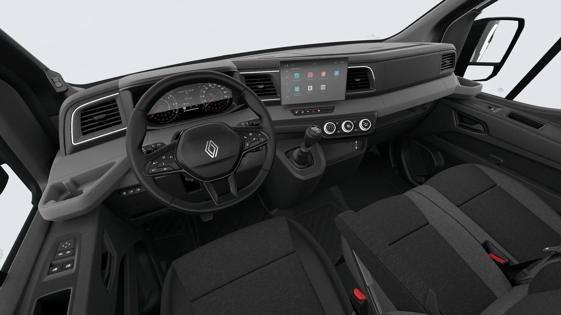 Master sklopný valník L2H1, Sklopný valník ocel, interiér látkové čalounění CORE, dashboard