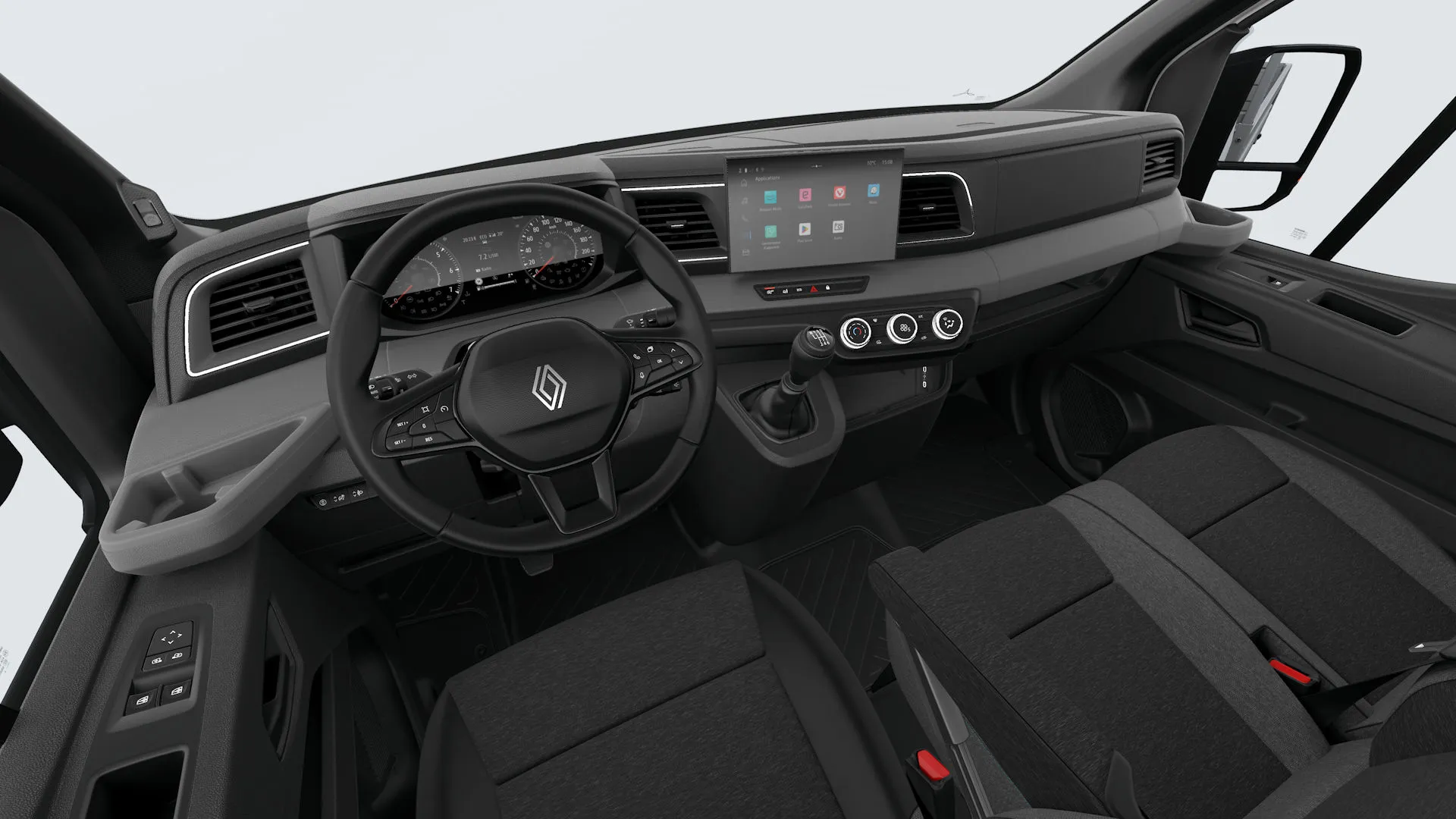 Master valník L2H1, Valník, interiér látkové čalounění CORE, dashboard