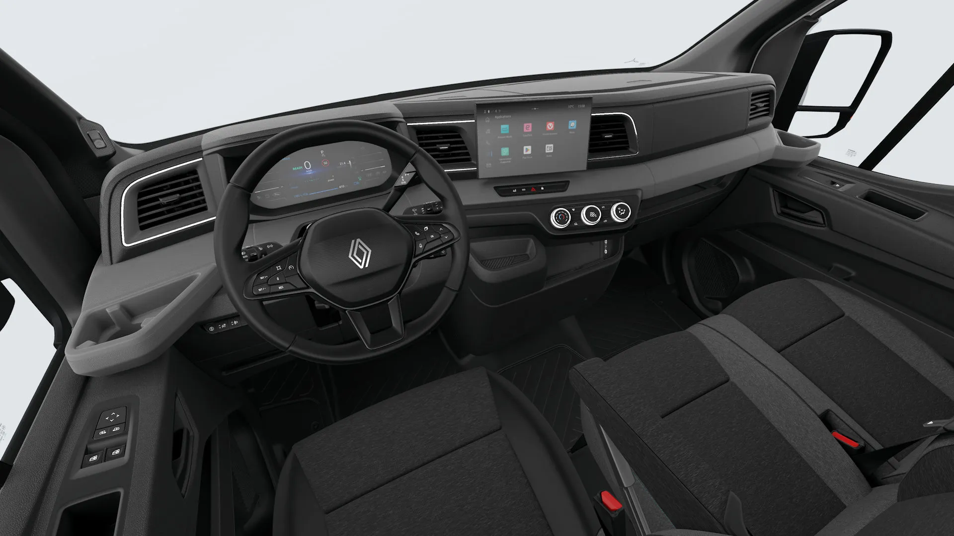 Master E-Tech podvozek - jednokabina L2H1, Podvozek, interiér látkové čalounění CORE, dashboard
