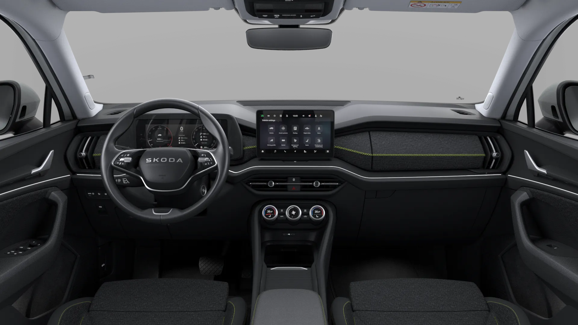Kodiaq, Selection, Šedá Steel, interiér Loft, dashboard