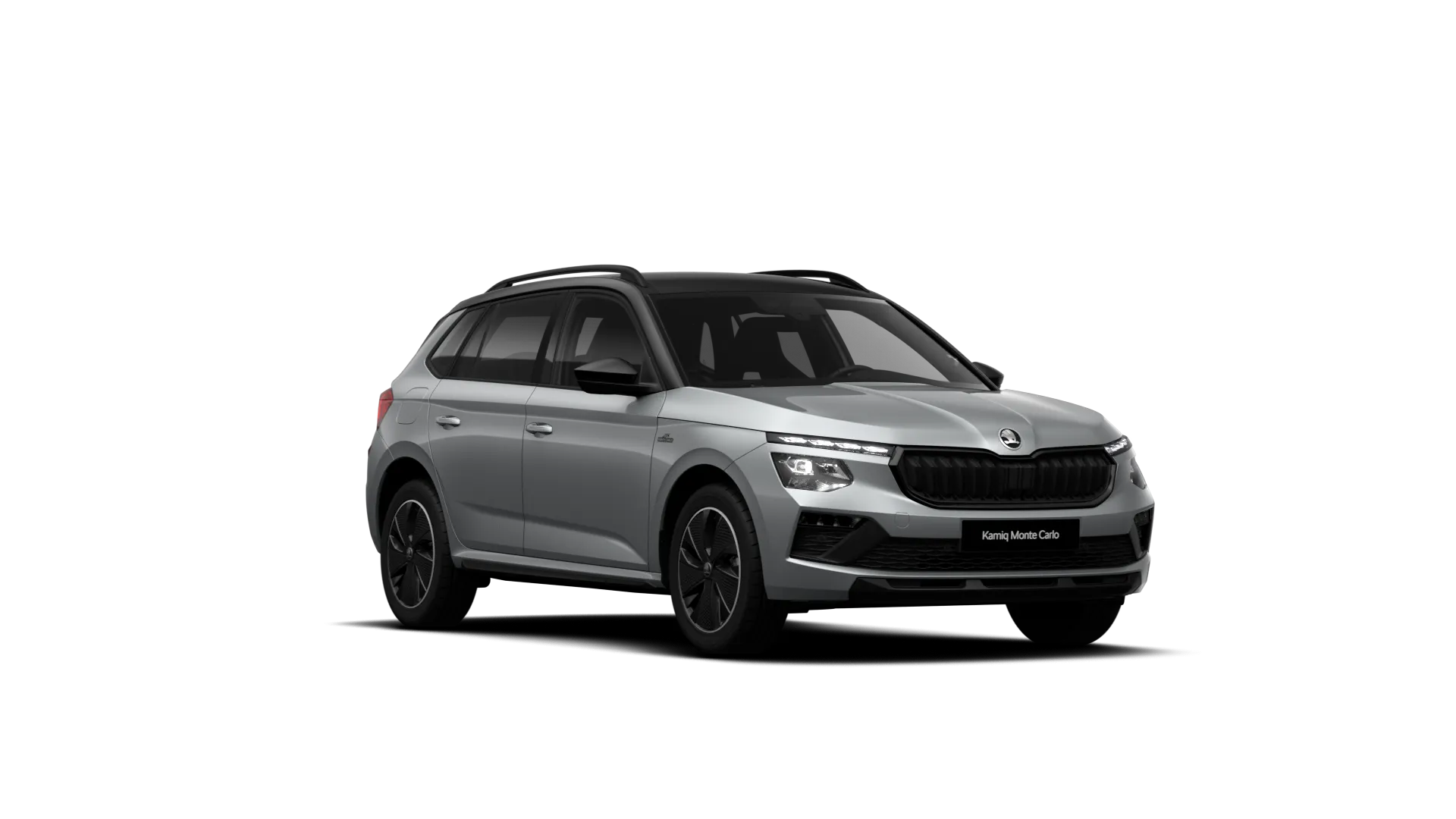 Kamiq, Monte Carlo, Stříbrná Smokey Diamond metalíza Černá Magic metalíza, front