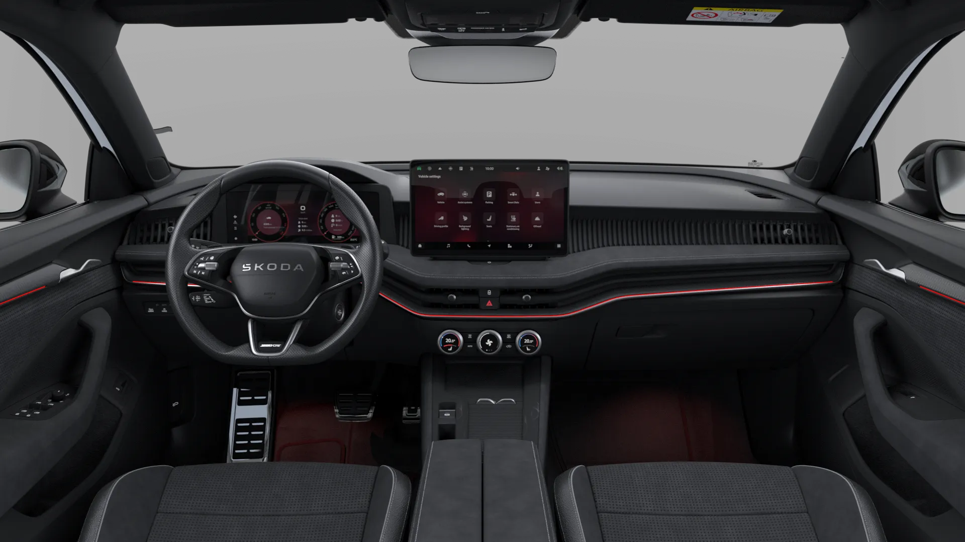 Superb Combi, Sportline, Bílá Purity, interiér Sportline, dashboard