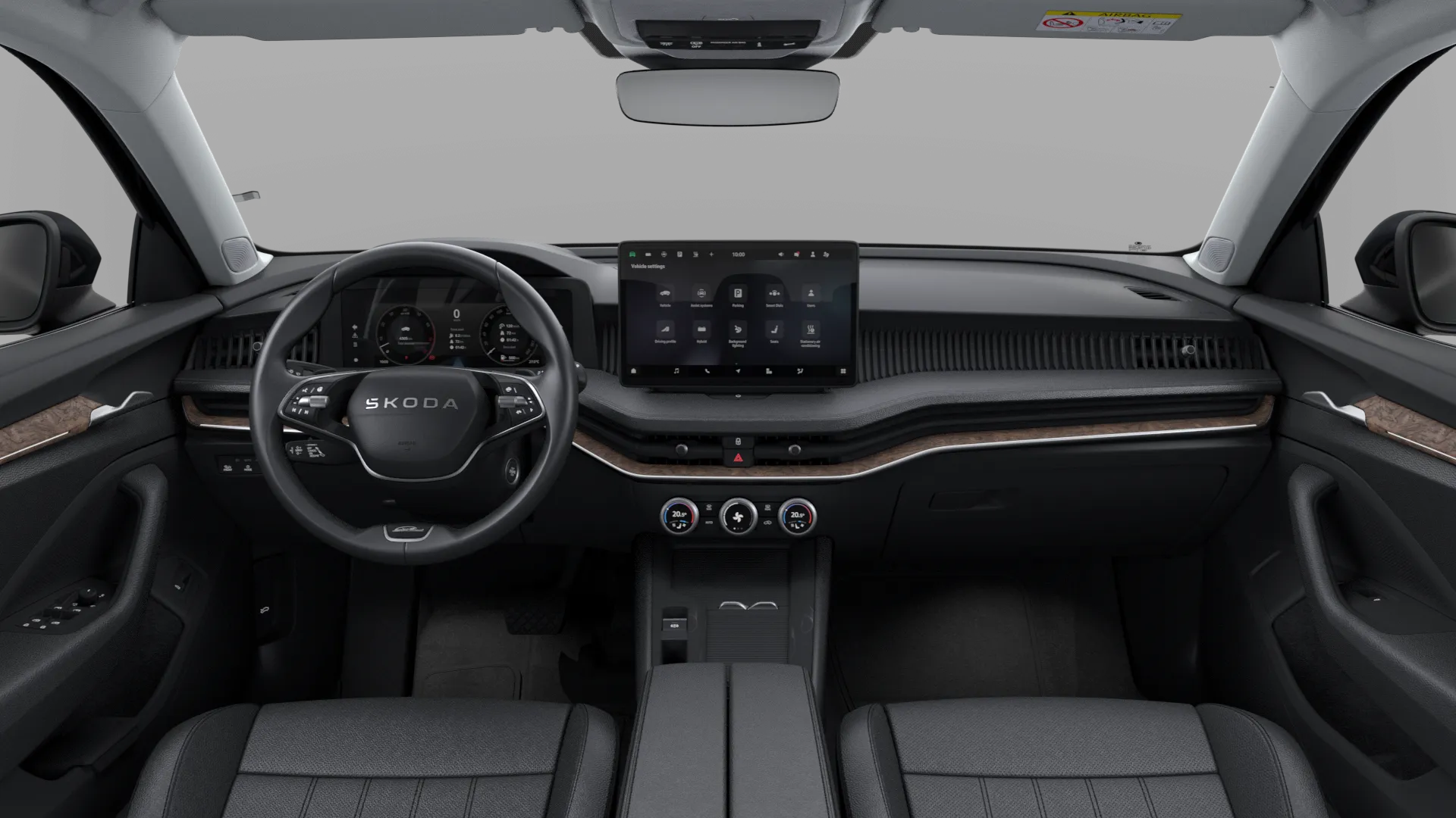 Superb, L&K, Černá Ebony metalíza, interiér L&K černý, dashboard
