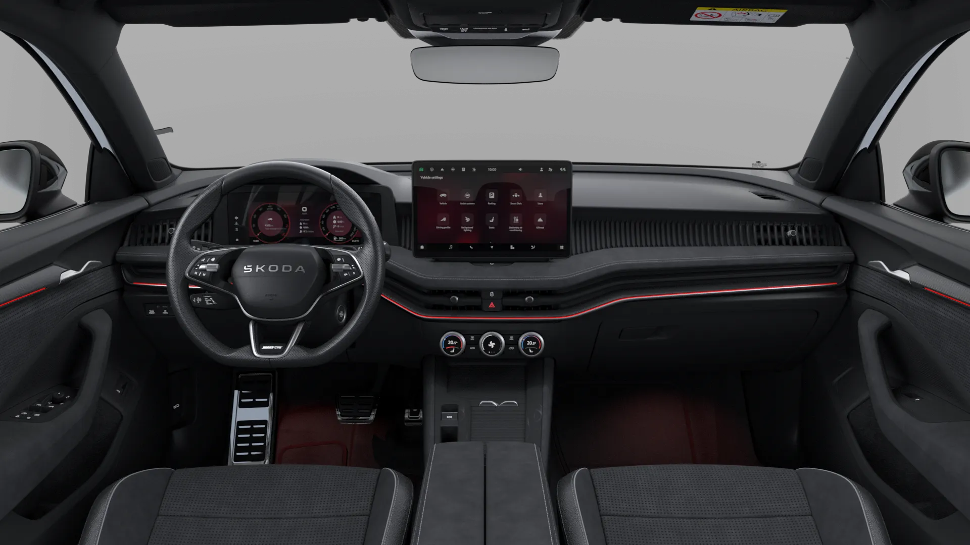 Superb, Sportline, Bílá Purity, interiér Sportline, dashboard
