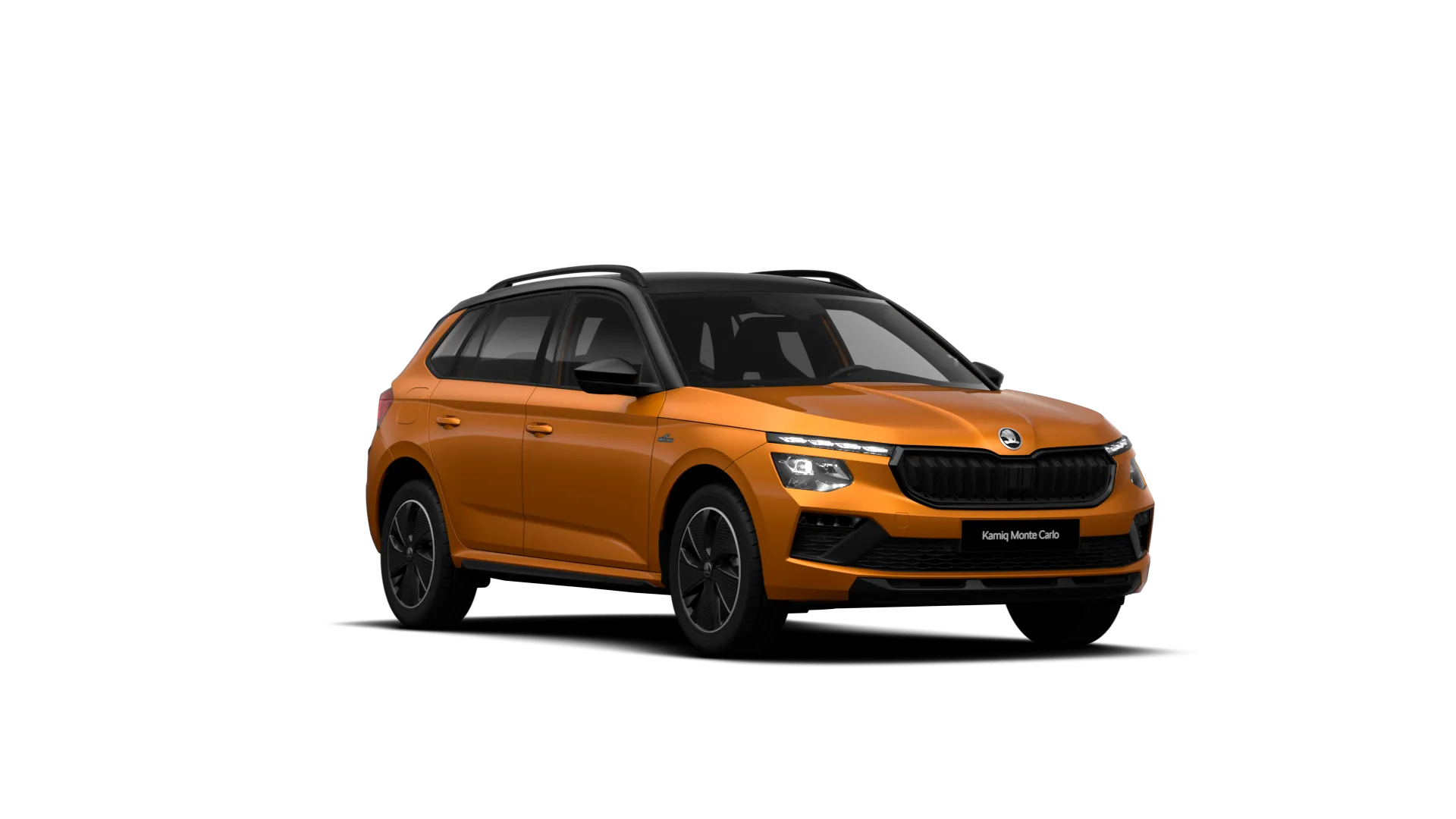Kamiq, Monte Carlo, Oranžová Phoenix metalíza Černá Magic metalíza, front
