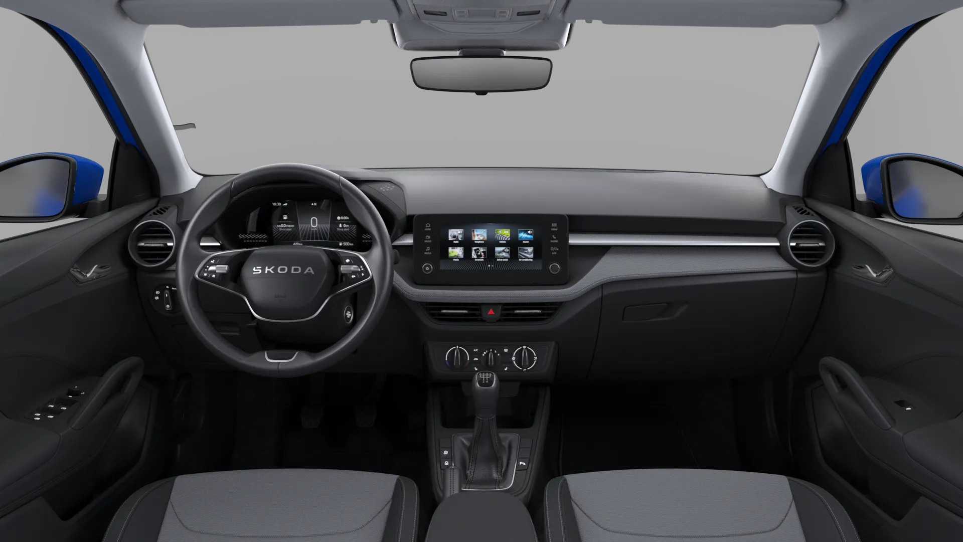 Fabia, Classic, Modrá Energy, interiér Loft, dashboard