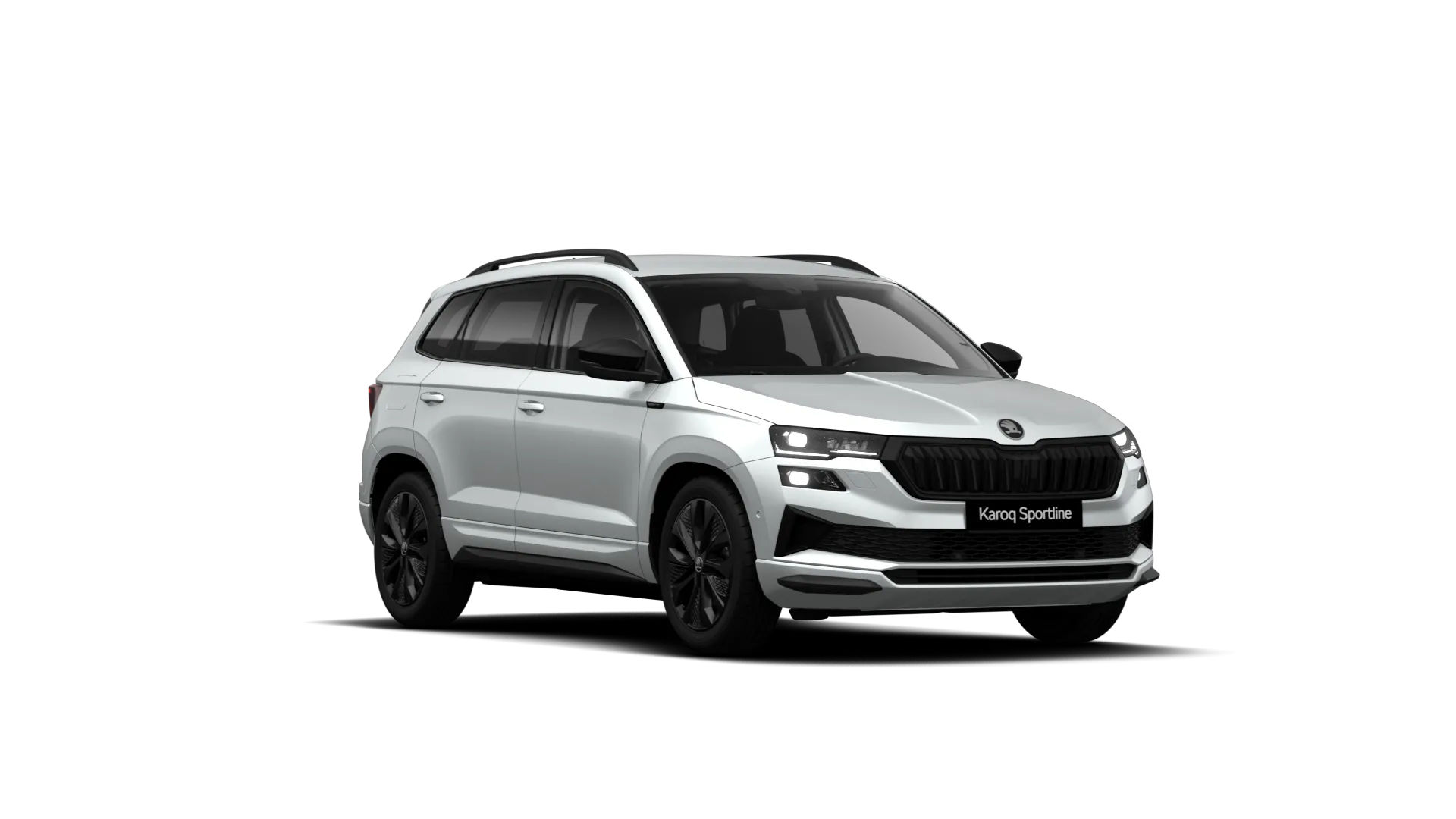 Karoq, Sportline, Bílá Moon metalíza, front