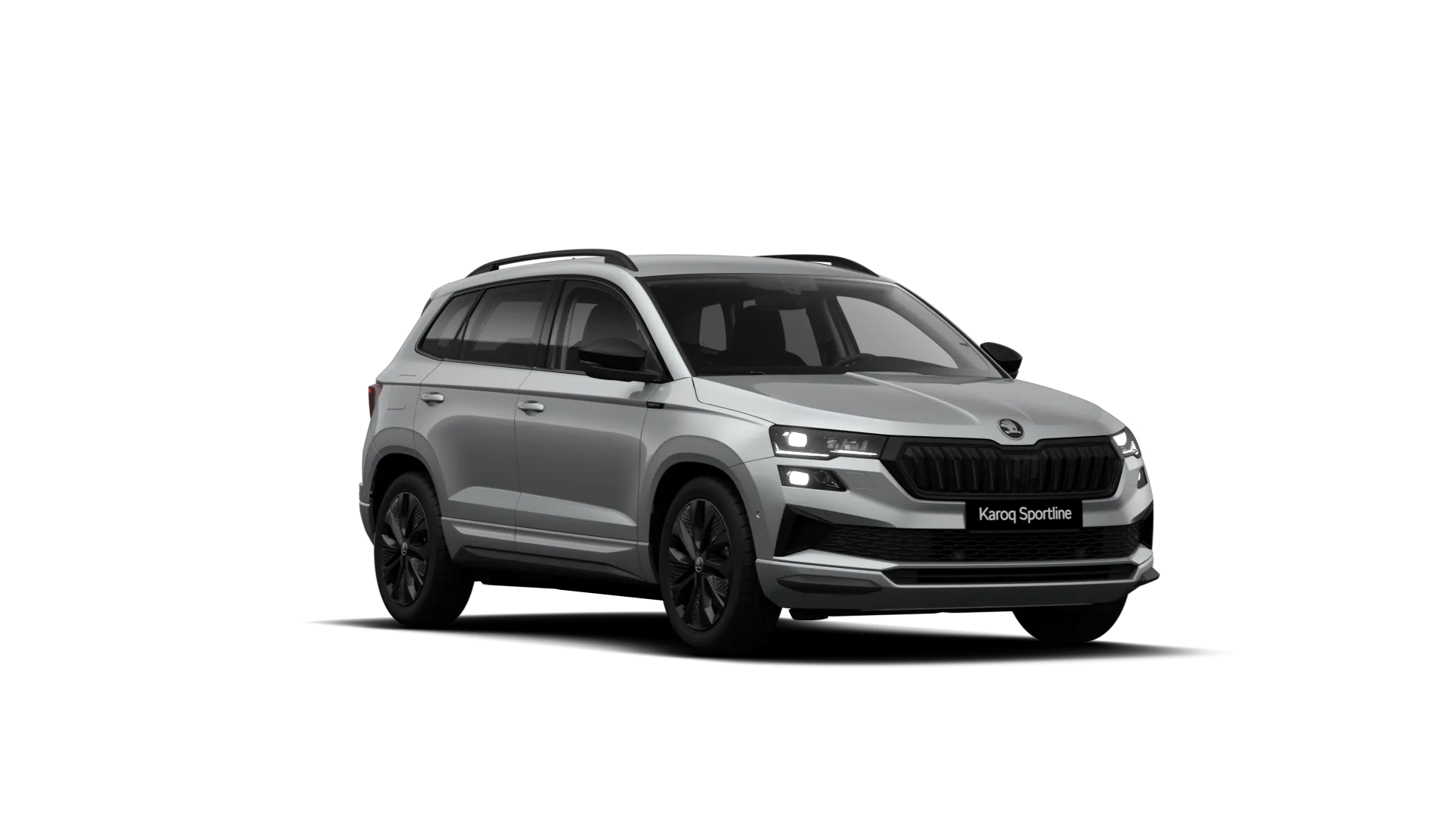 Karoq, Sportline, Stříbrná Smokey Diamond metalíza, front