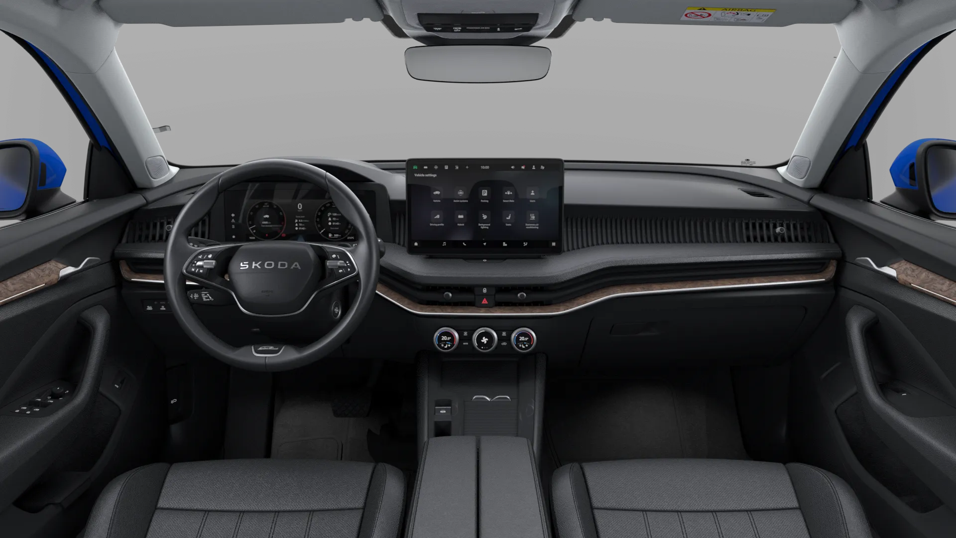 Superb, L&K, Modrá Energy, interiér L&K černý, dashboard
