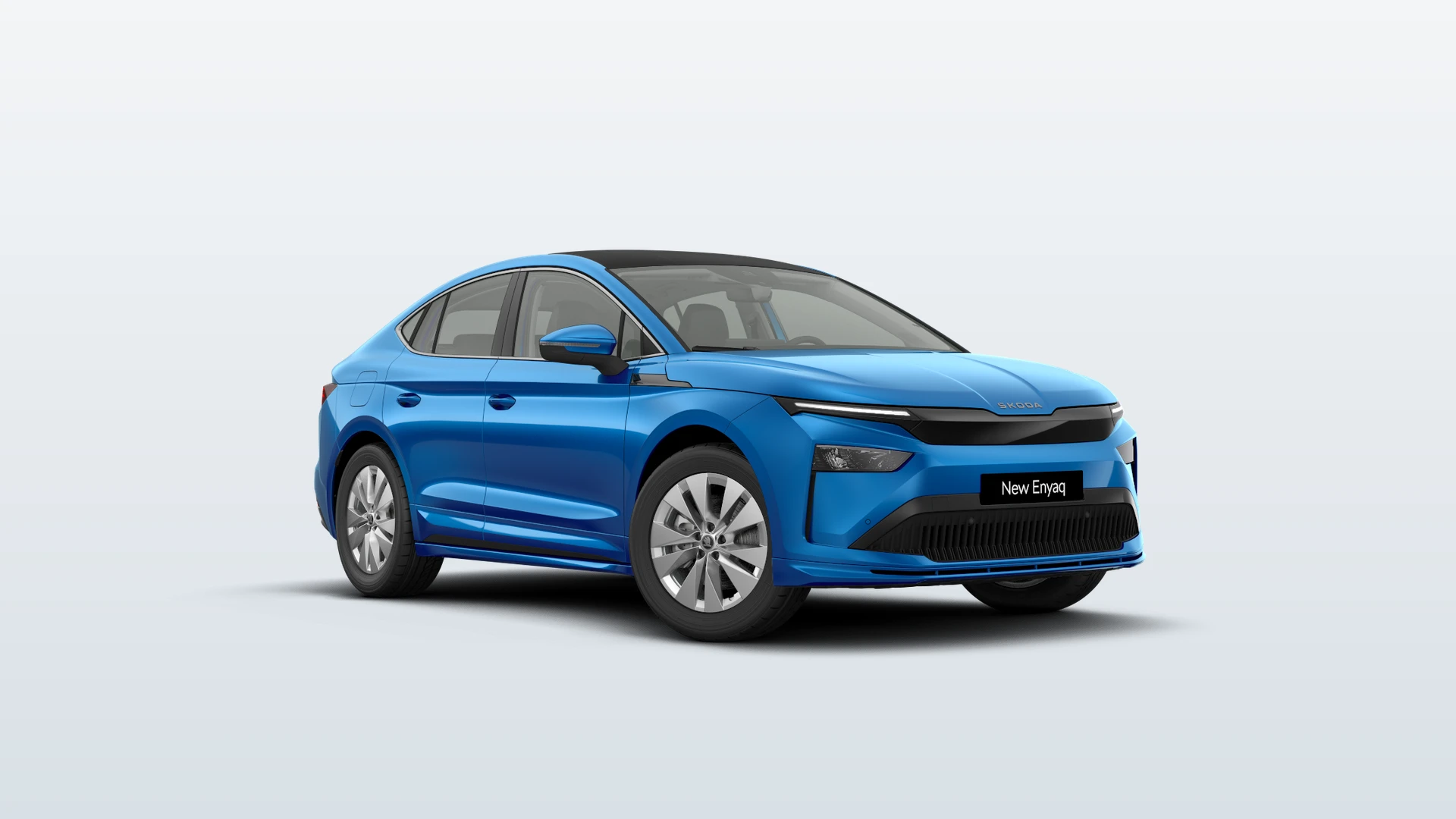 Enyaq Coupé, Selection, Modrá Race metalíza, front