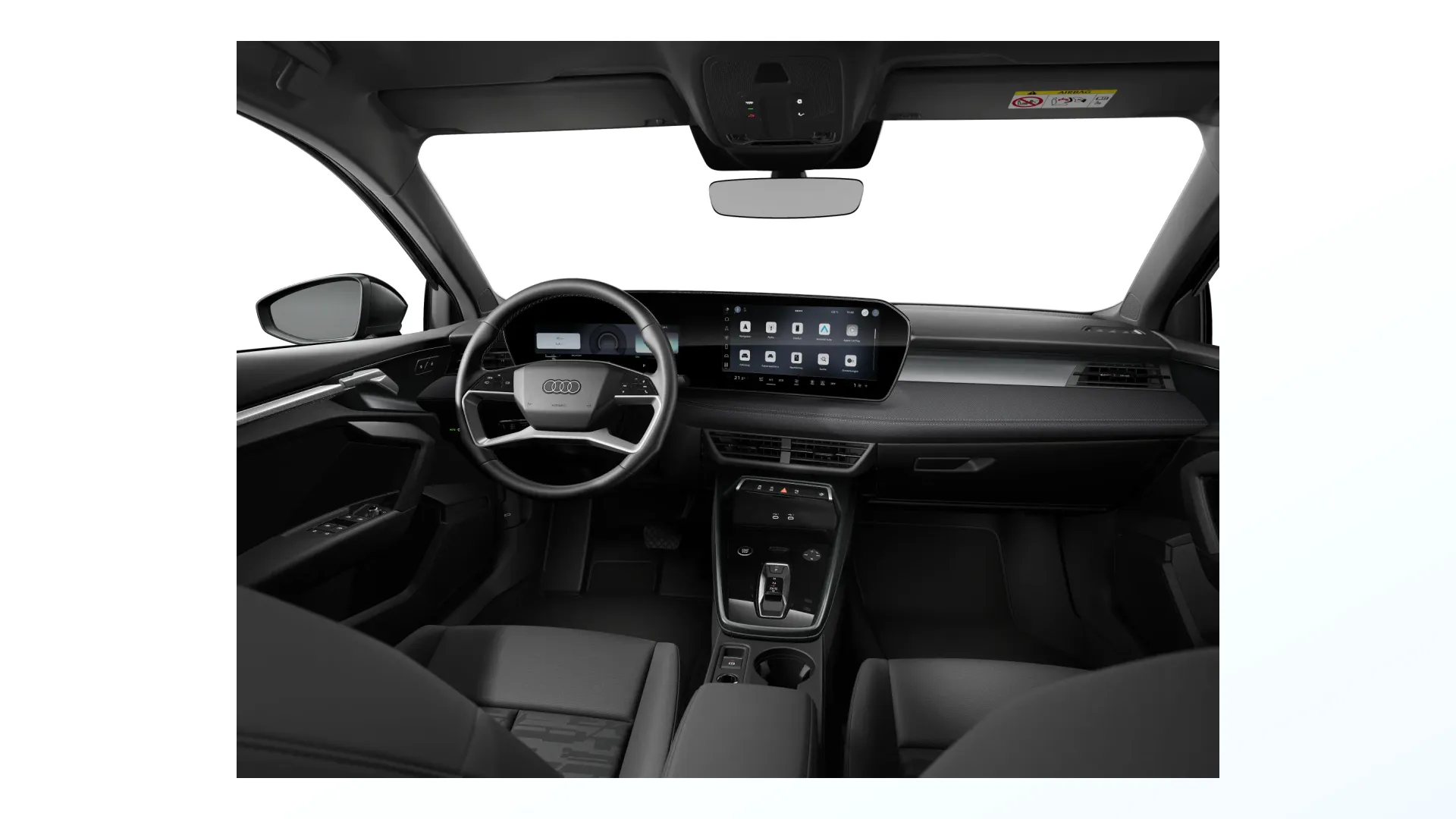 A3 Sportback, S line, Černá Mythos, interiér černá, interiorfront