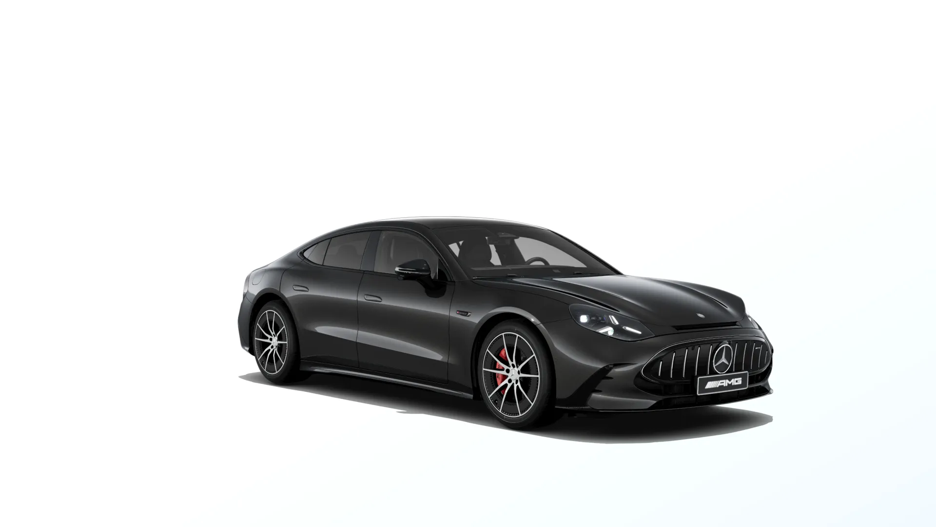Mercedes-AMG GT čtyřdveřové kupé (C590), Sada AMG Night, Metalická černá mocha MANUFAKTUR exclusive, front