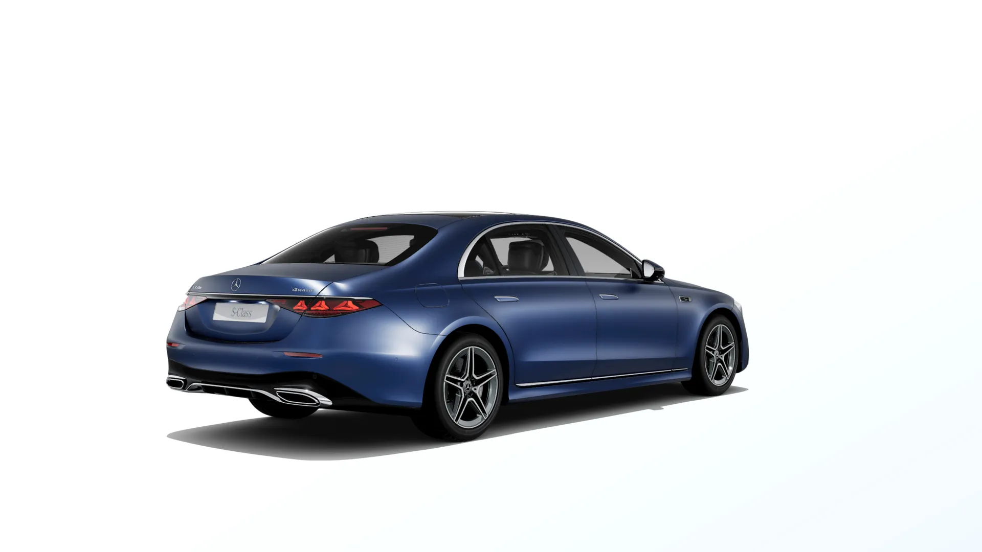 Třída S prodloužená limuzína (V223-fl), Linie AMG, Magno modrá brilliant MANUFAKTUR exclusive, rear