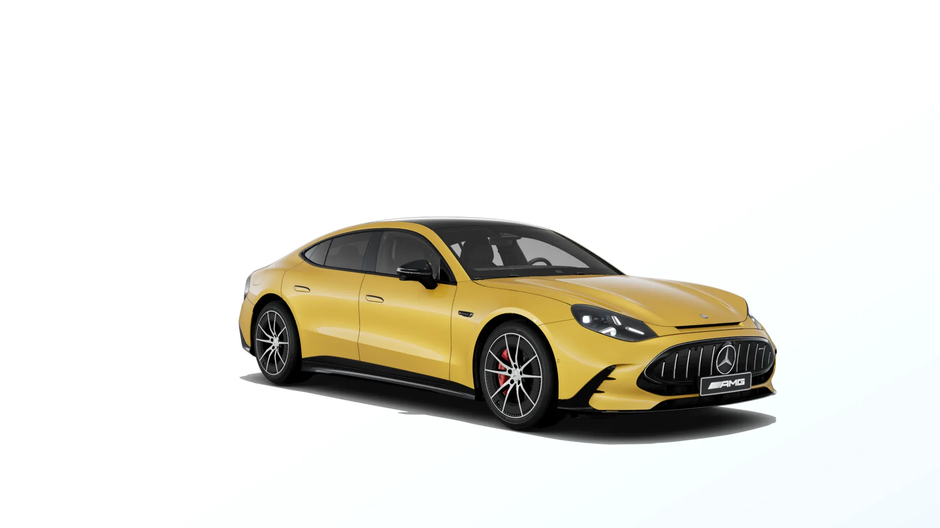 Mercedes-AMG GT čtyřdveřové kupé (C590), Sada AMG Night, Metalická solar beam MANUFAKTUR, front
