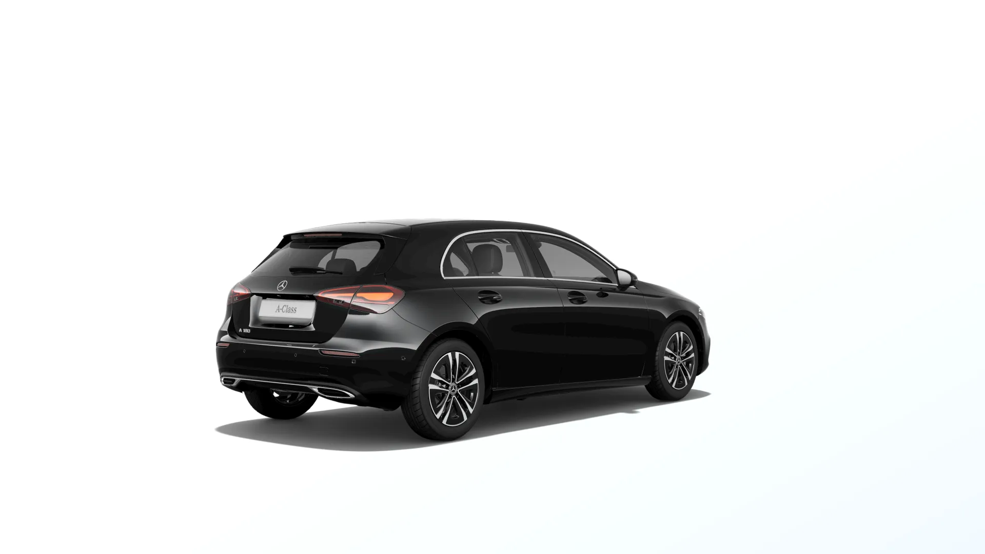 Třída A hatchback (W177-fl), Linie Progressive, Metalická černá cosmos, rear