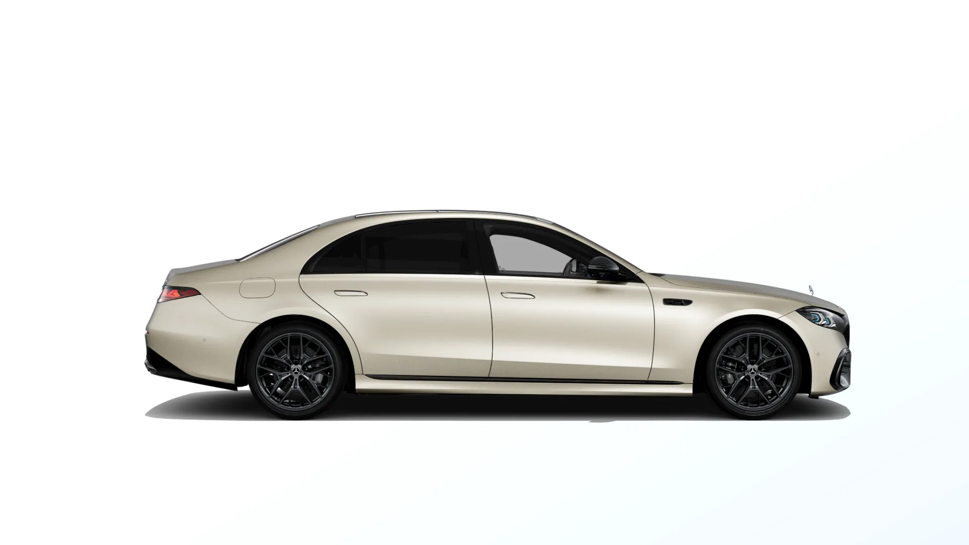 Třída S prodloužená limuzína (V223-fl), Linie AMG Plus, Magno zlatá kalahari MANUFAKTUR, side