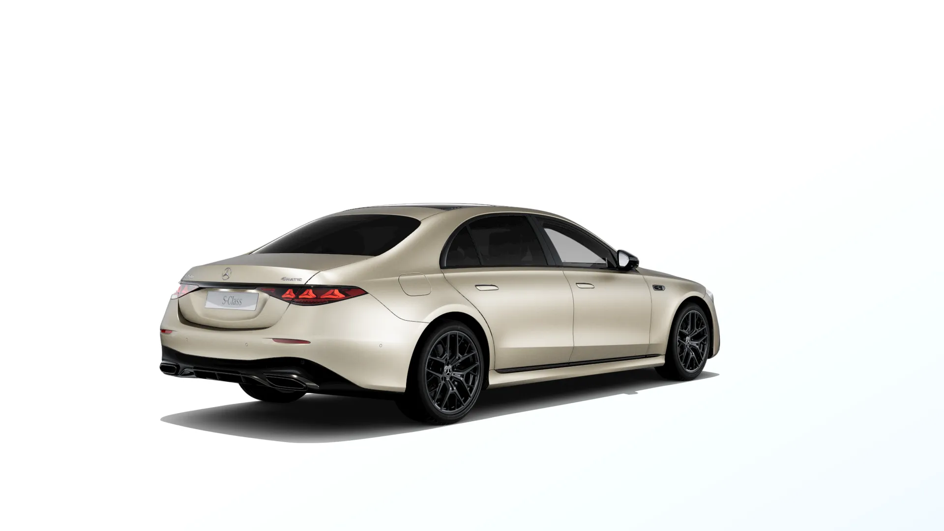 Třída S prodloužená limuzína (V223-fl), Linie AMG Plus, Magno zlatá kalahari MANUFAKTUR, rear