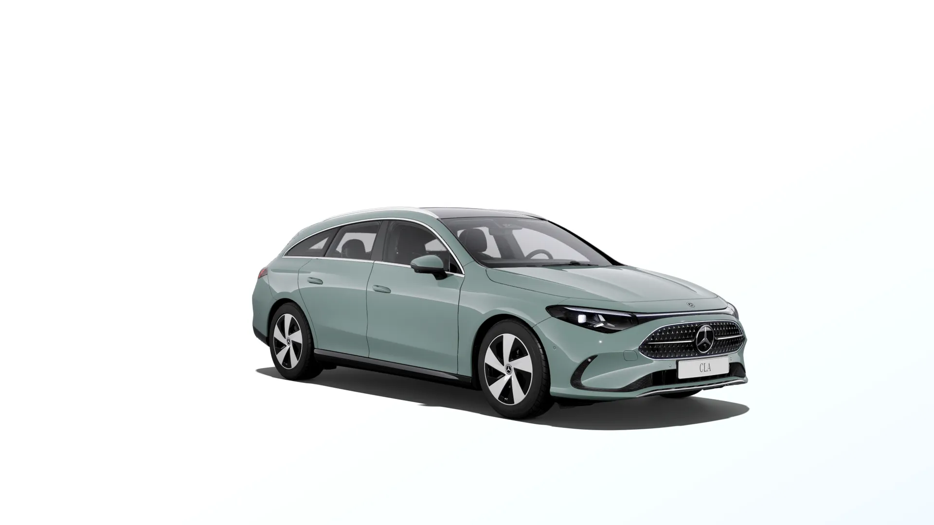 CLA Shooting Brake (X178), Linie Progressive, Nemetalická zelená aqua-mint, front