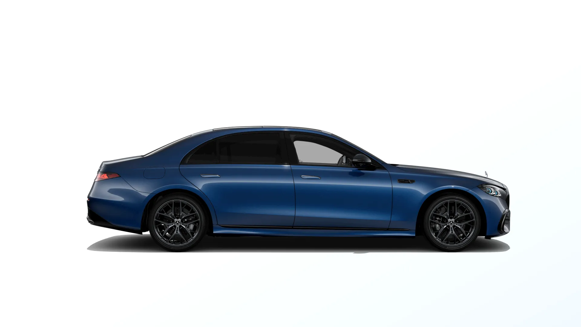 Třída S prodloužená limuzína (V223-fl), Linie AMG Plus, Metalická modrá cavansite MANUFAKTUR exclusive, side