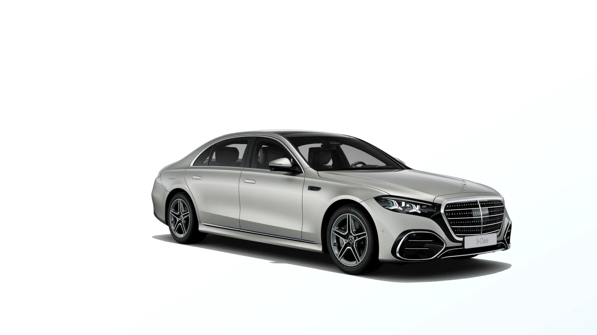 Třída S prodloužená limuzína (V223-fl), Linie AMG, Metalická stříbrná exclusive MANUFAKTUR exclusive, front