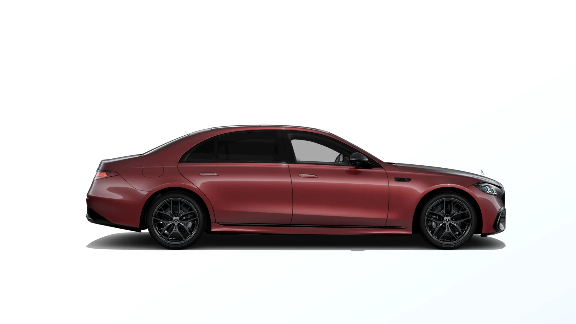 Třída S prodloužená limuzína (V223-fl), Linie AMG Plus, Metalická červená carneol MANUFAKTUR exclusive, side
