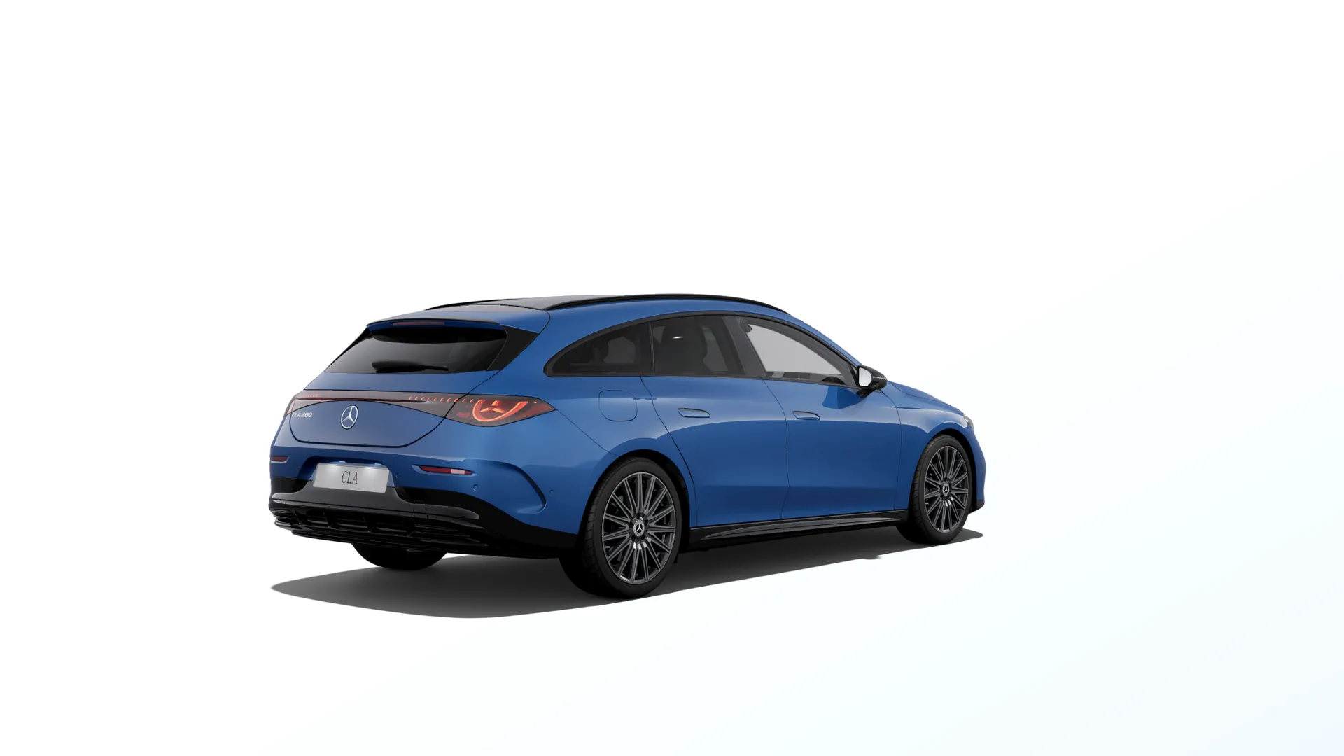 CLA Shooting Brake (X174), Linie AMG Plus, Metalická modrá clear, rear