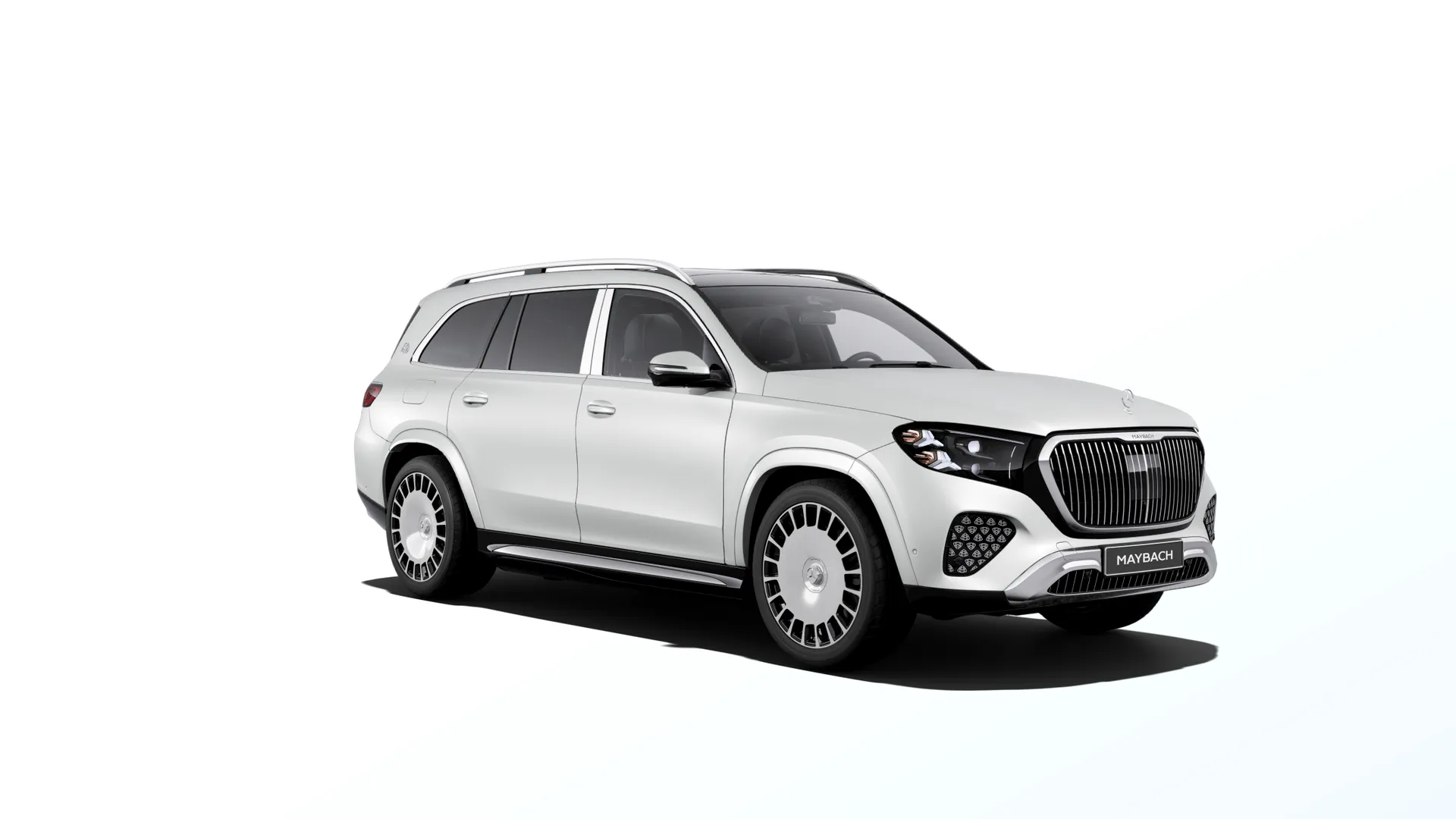 Mercedes-Maybach GLS (X167-fl2), Ozdobné výplně interiéru Exclusive, Magno bílá opalite MANUFAKTUR, front