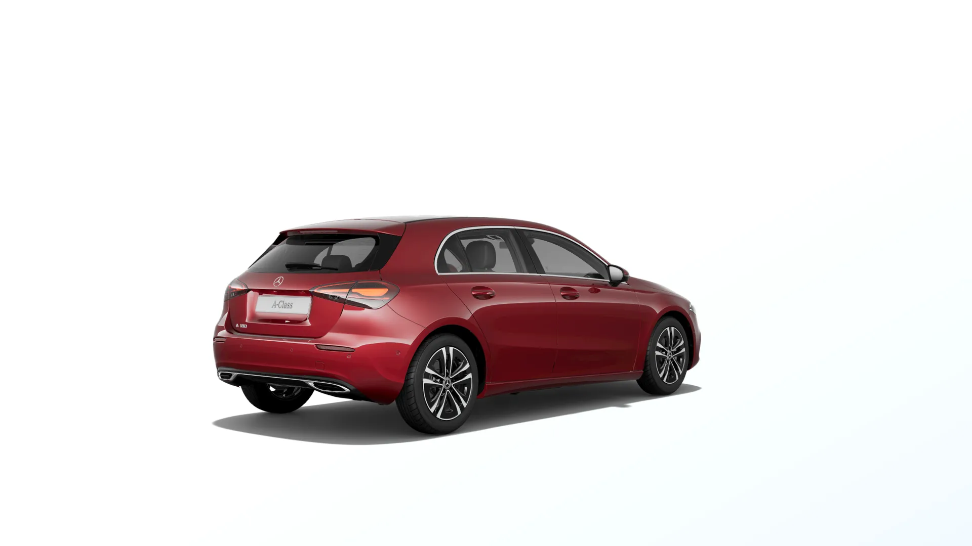 Třída A hatchback (W177-fl), Linie Progressive, Metalická červená patagonia MANUFAKTUR, rear
