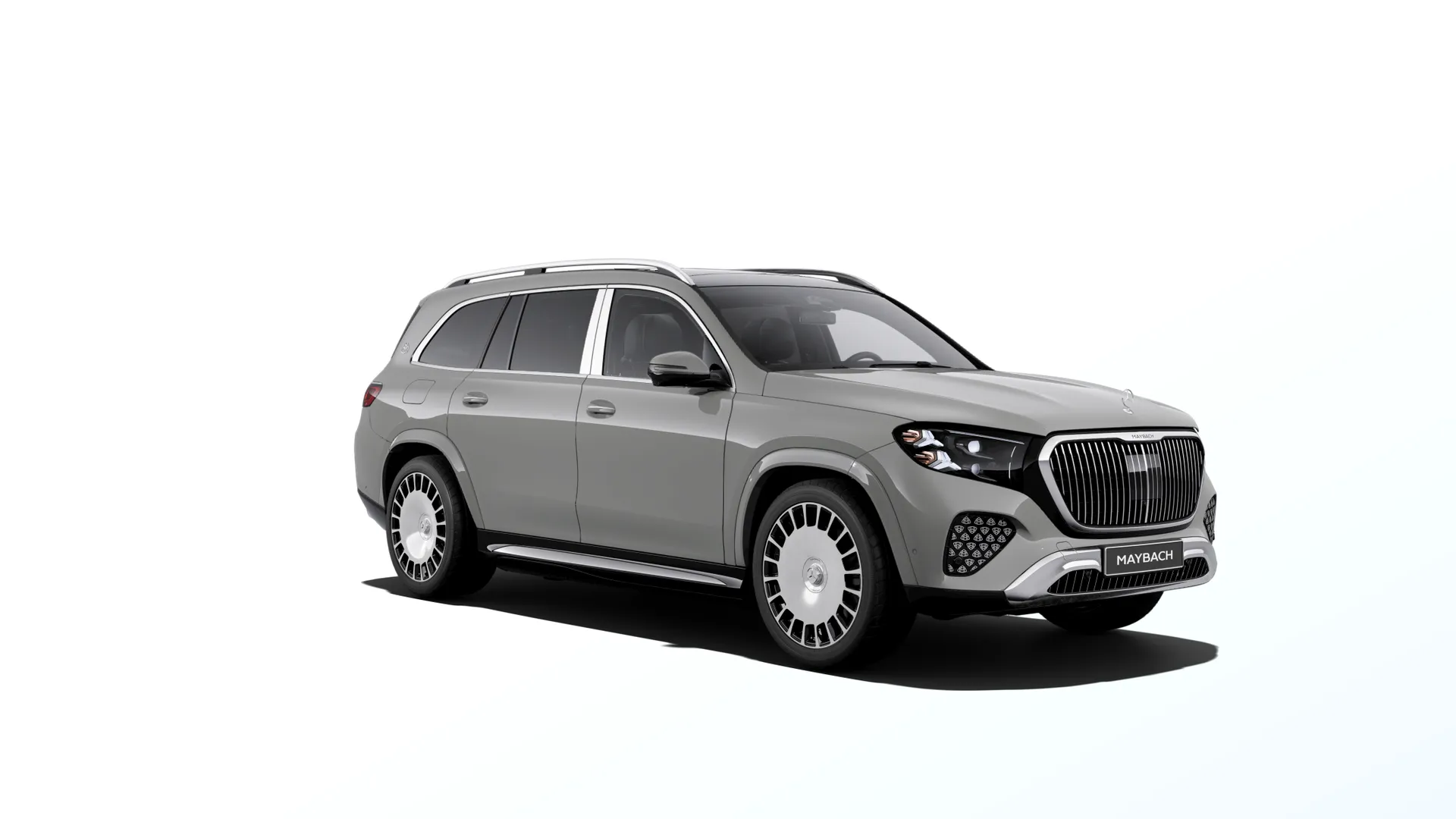 Mercedes-Maybach GLS (X167-fl2), Ozdobné výplně interiéru Exclusive, Nemetalická šedá alpine MANUFAKTUR, front