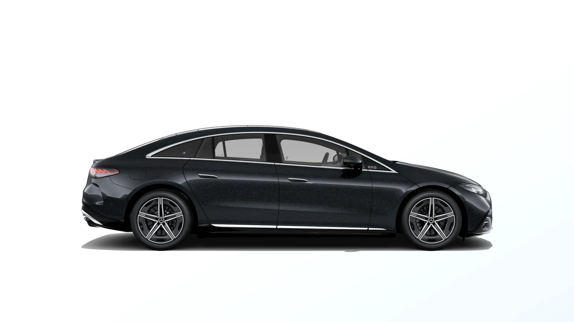 EQS sedan (V297-fl), Linie AMG exteriér, Černá MANUFAKTUR s třpytivým efektem, side
