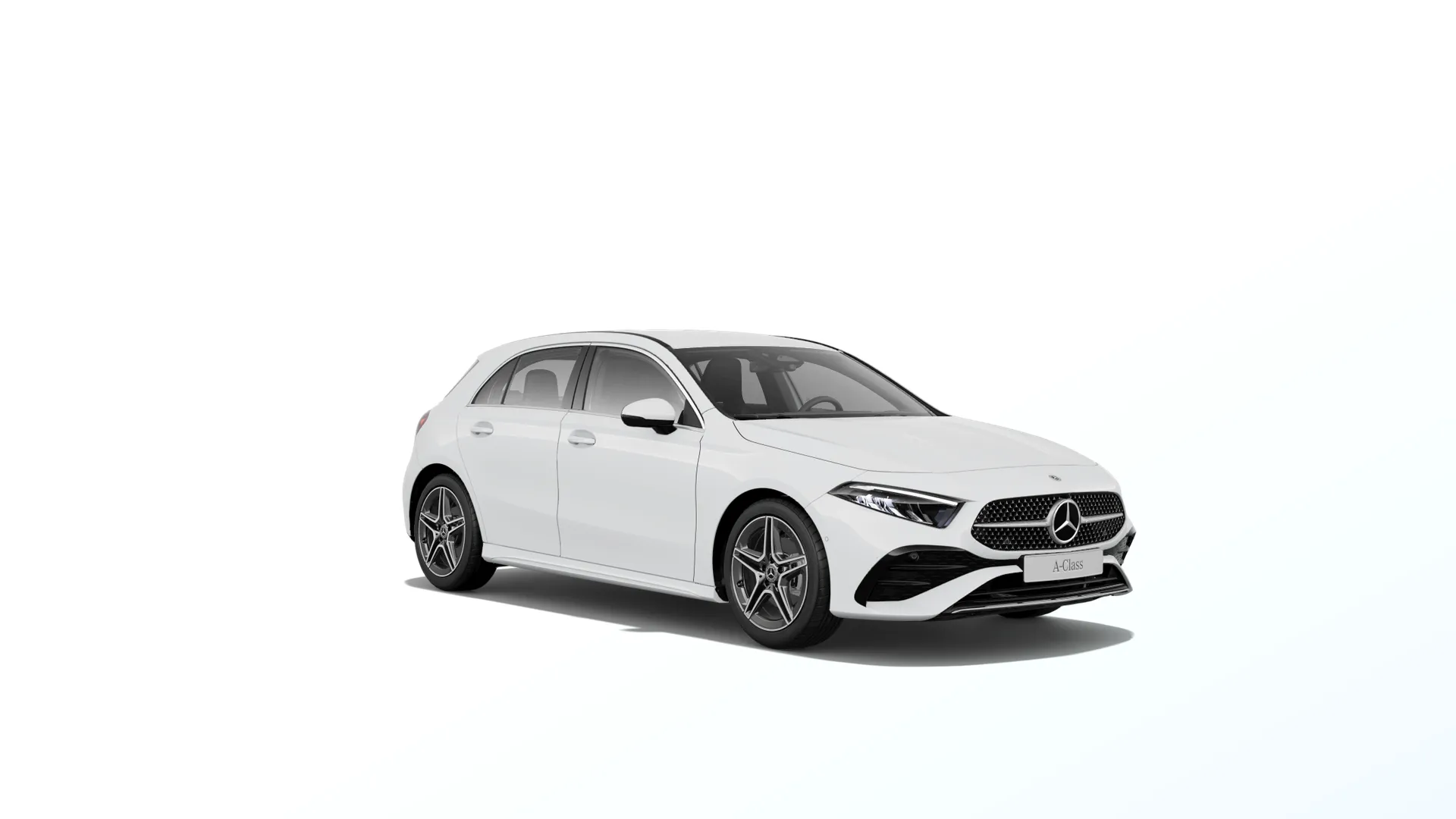 Třída A hatchback (W177-fl), Linie AMG, Nemetalická bílá polar, front